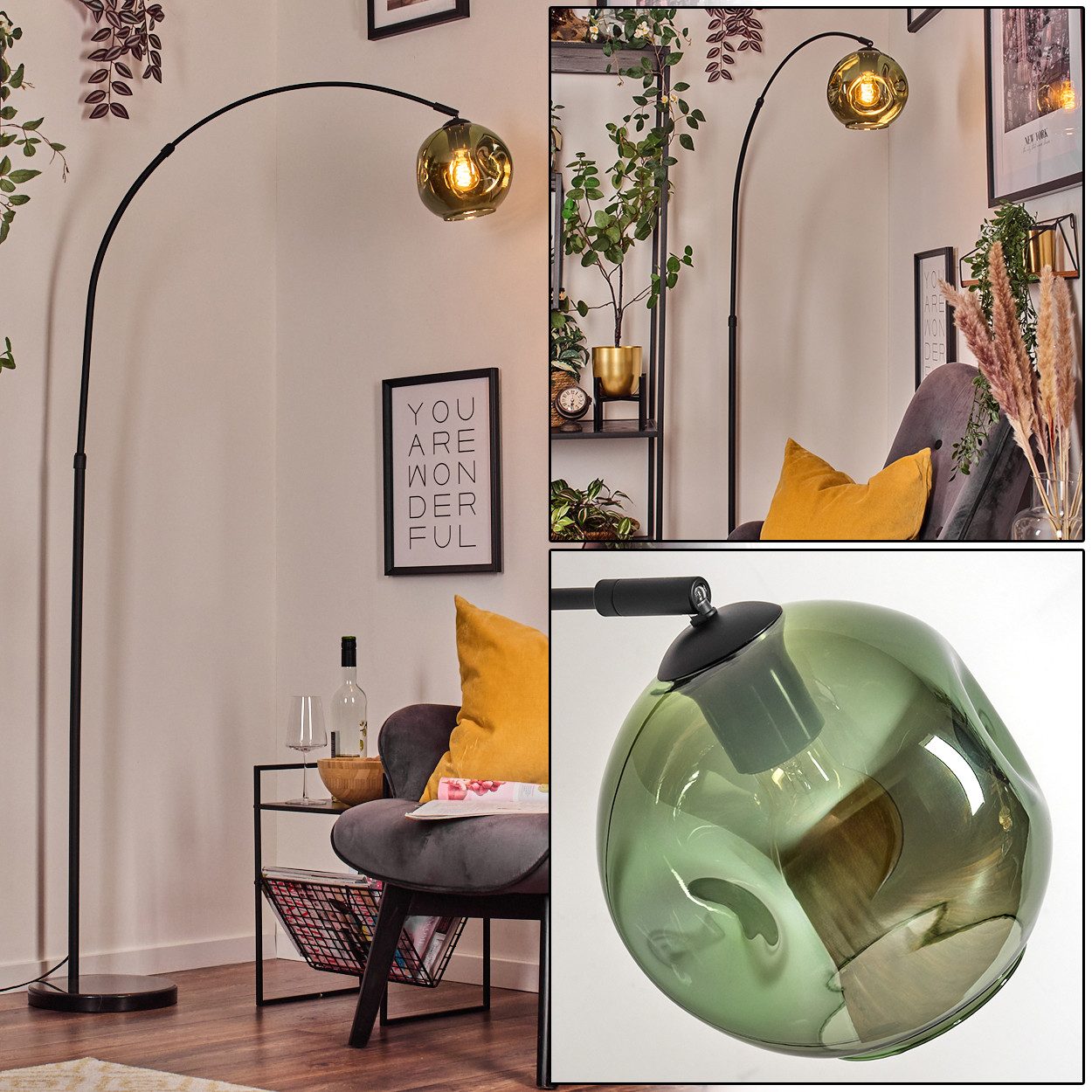 hofstein Stehlampe Stehlampe aus Metall/Glas in günstig online kaufen