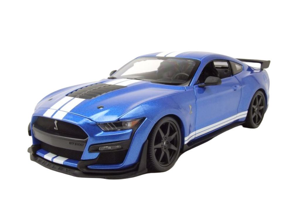Maisto® Modellauto Ford Shelby Mustang GT500 2020 blau metallic, Maßstab 1:18