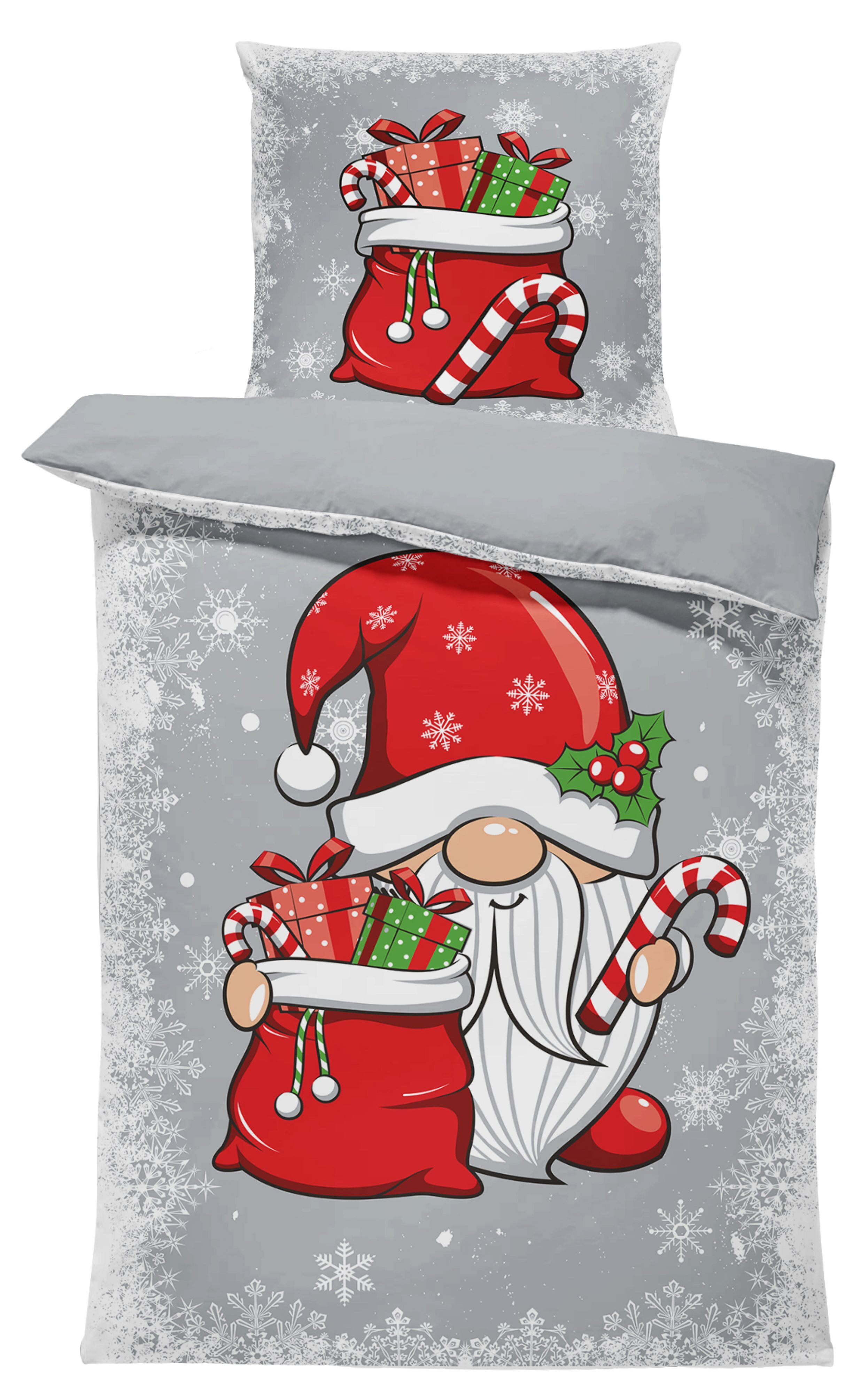 One Home Bettwäsche Winter Wichtel Kristalle Weihnachtsbettwäsche, Flanell, günstig online kaufen