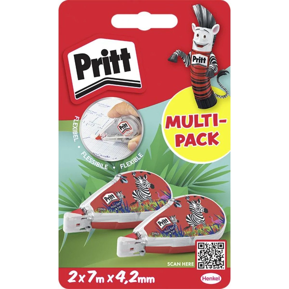 PRITT Marker Mini Korrektur Roller 2 Stück Korrekturband 4,2 mm × 7 m, (2-tlg)