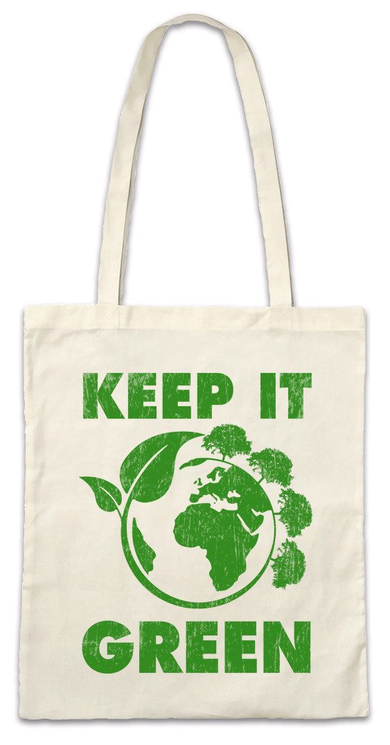 Beuteltasche Keep It Green Stofftasche Umweltschutz Save The World Green Energy