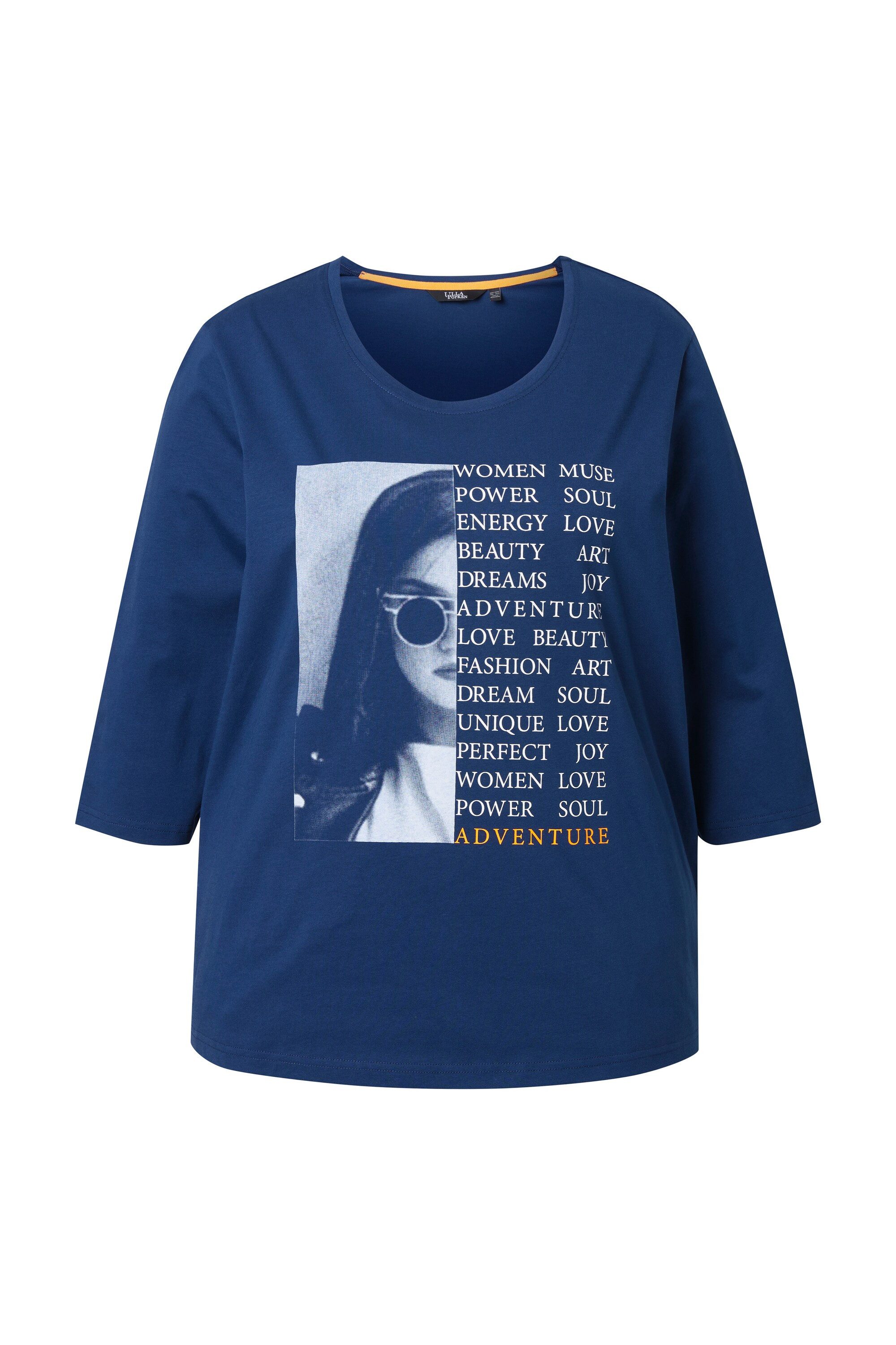 Ulla Popken T-Shirt Shirt Foto-/Schriftmotiv Rundhals 3/4-Arm günstig online kaufen