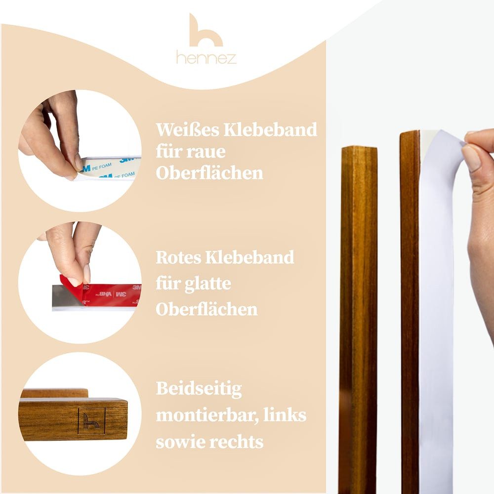HENNEZ Handtuchhalter Handtuchstange ohne Bohren - günstig online kaufen