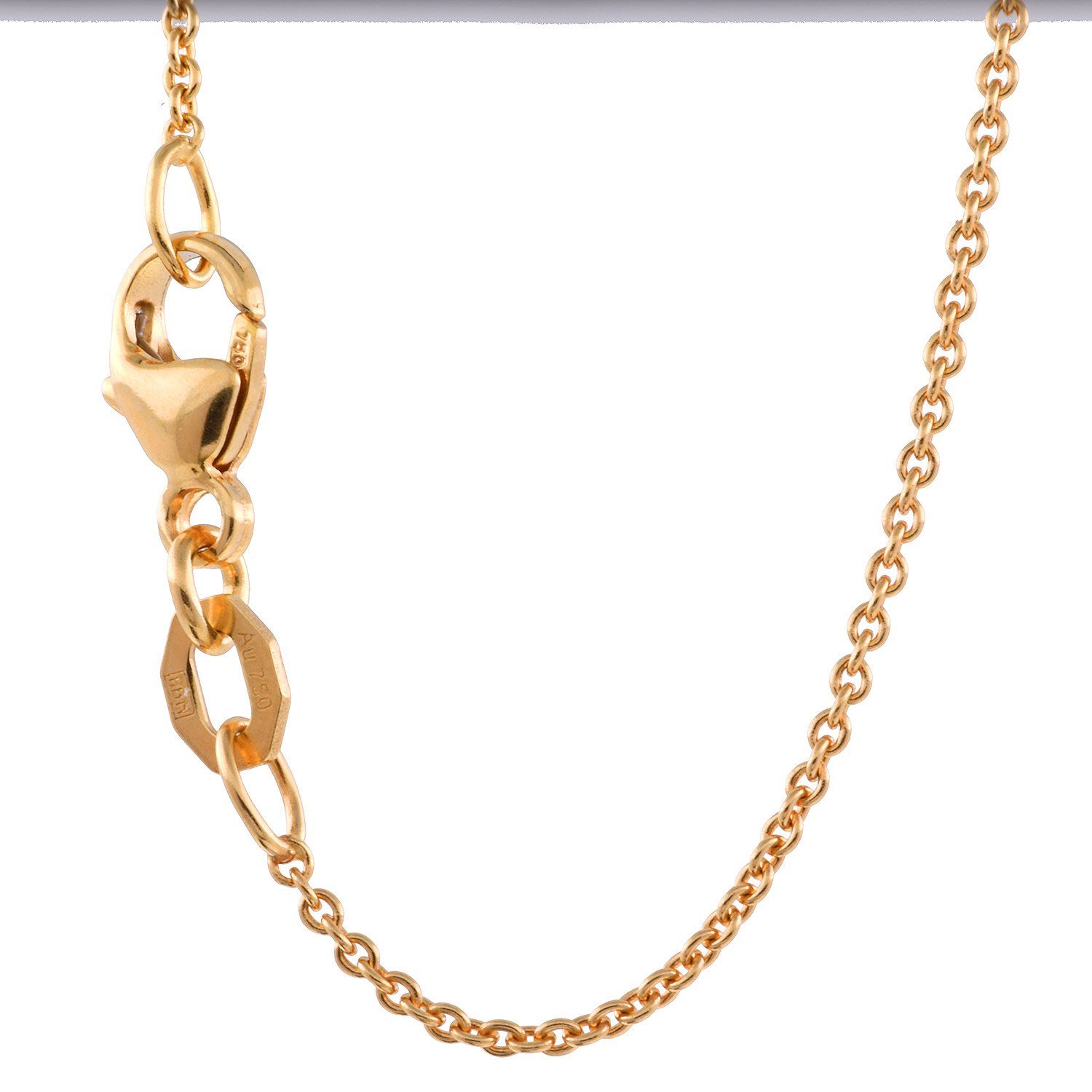 HOPLO Goldkette Goldkette Ankerkette Länge 36cm - Breite 1,1mm - 750-18 Karat Gold, Made in Germany