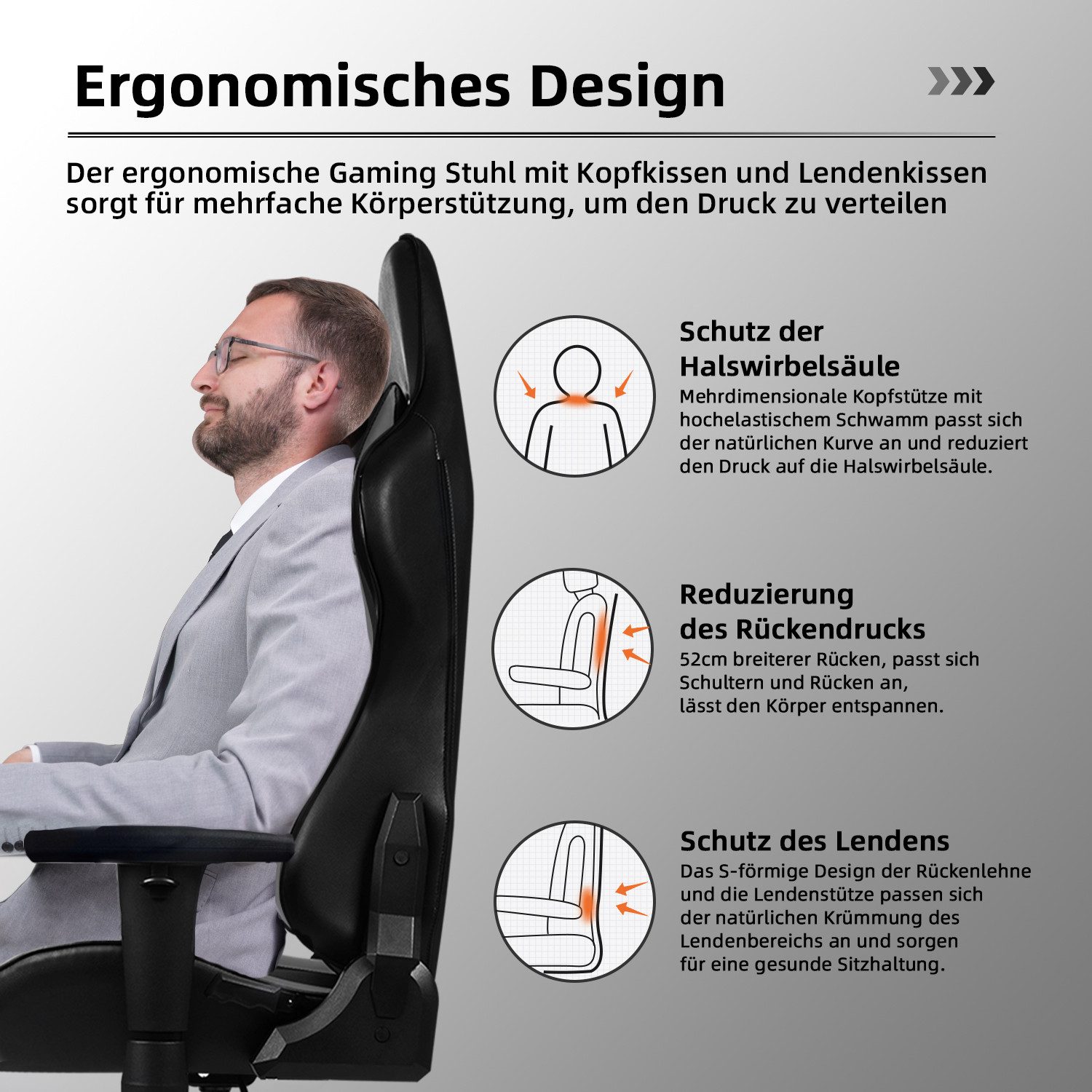 Hiazurm Gaming-Stuhl Gaming Stuhl, Bürostuhl Ergonomisch, günstig online kaufen