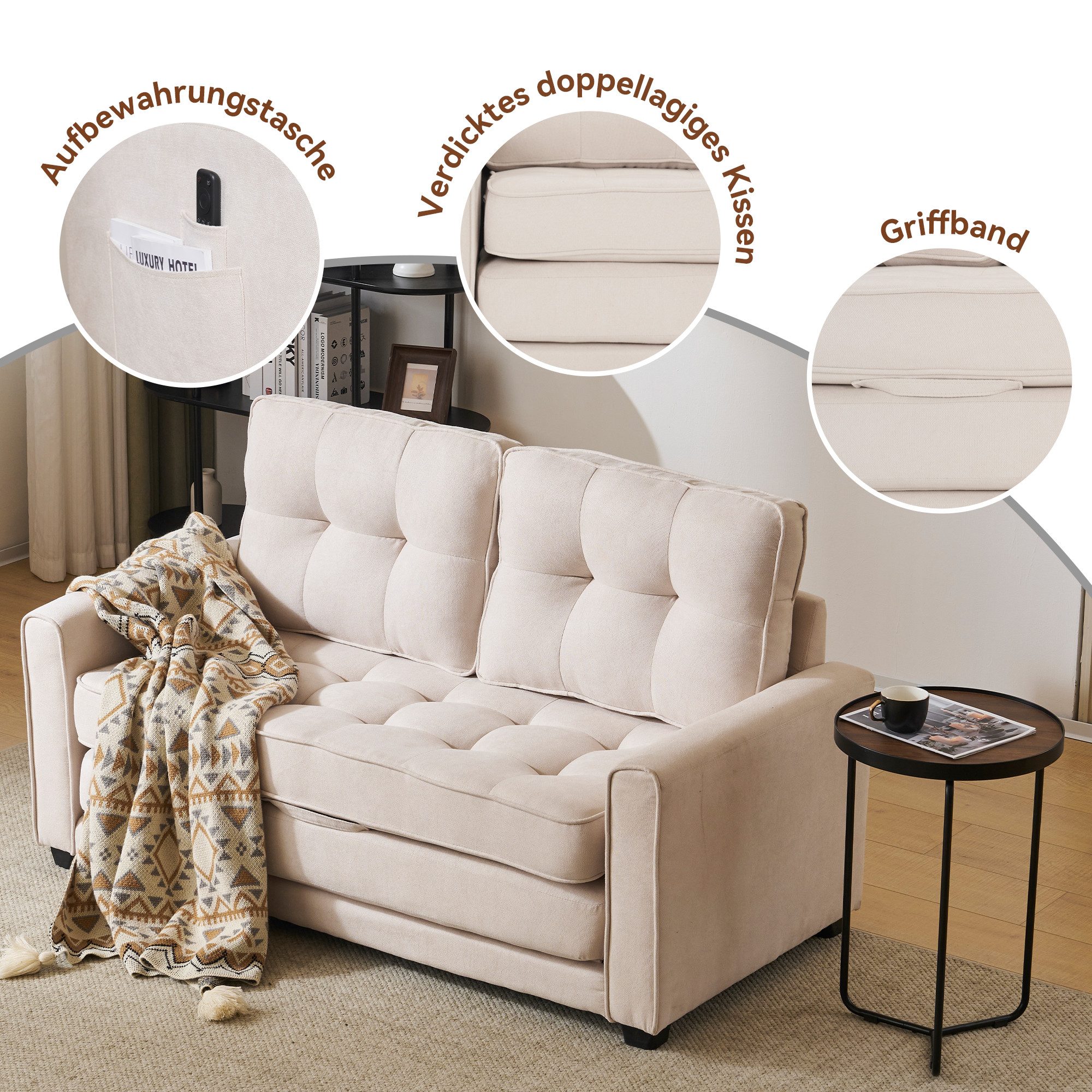 Merax Schlafsofa 3-in-1 Klappbares Couch, Bettsofa, günstig online kaufen
