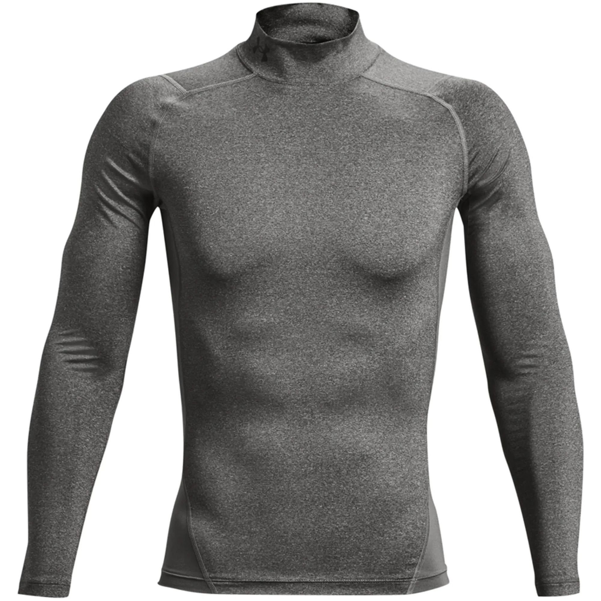 Mock-Neck Under HeatGear® Armour® Herren Long Armour Dunkelgrau Funktionsshirt Sleeve