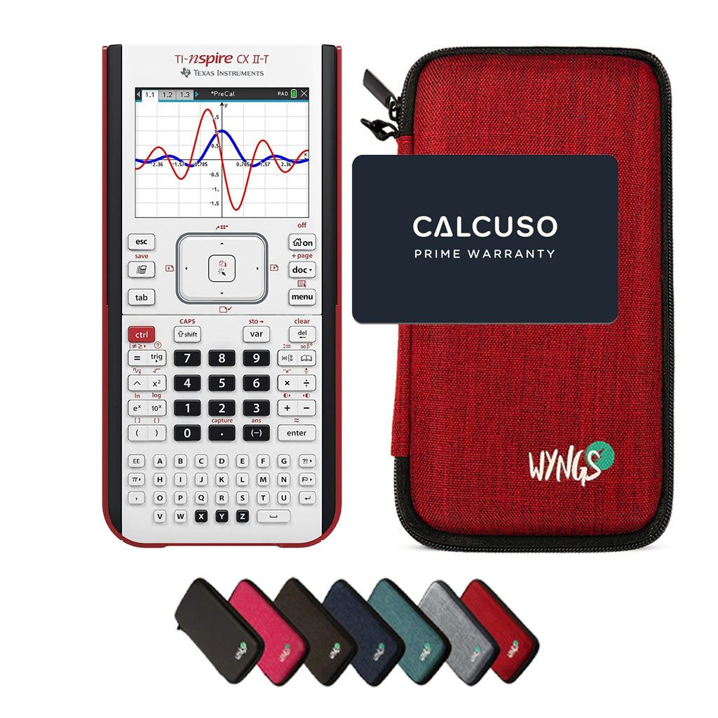 Taschenrechner TI-Nspire CX II-T inkl. WYNGS Schutztasche Rot