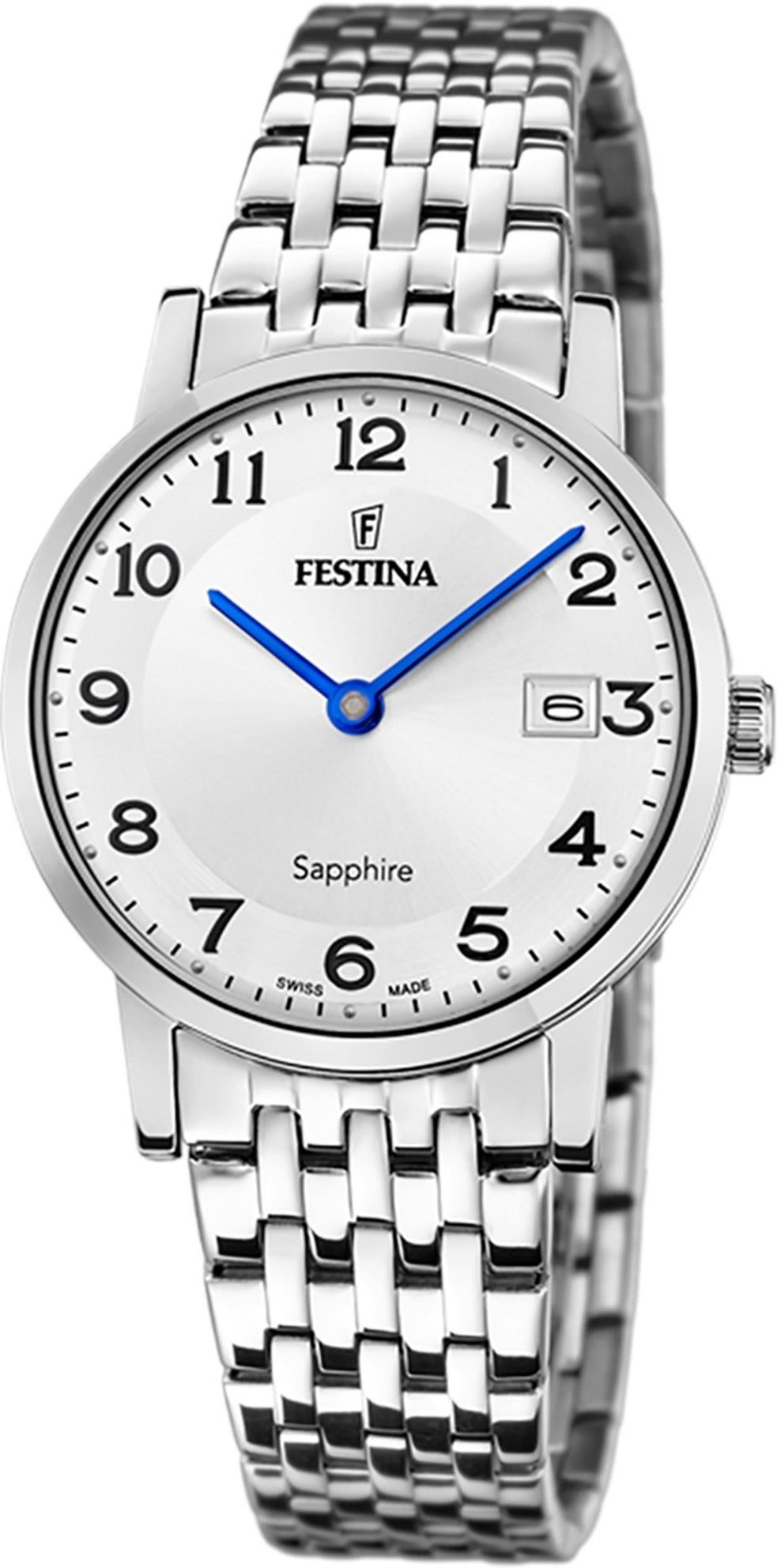 Festina Quarzuhr Festina Damenuhr Edelstahl silber, (Analoguhr), Damen Armbanduhr rund, Edelstahlarmband silber, Elegant
