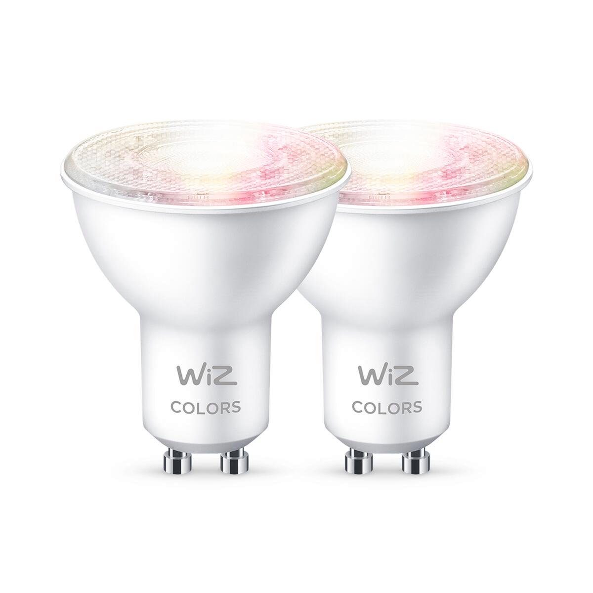 WiZ LED-Leuchtmittel White&Color 50W GU10 Reflektor Tunable matt  Doppelpack, GU10, Farbwechsler, Hohe Farbwiedergabe für lebendige Farben  (CRI 90)