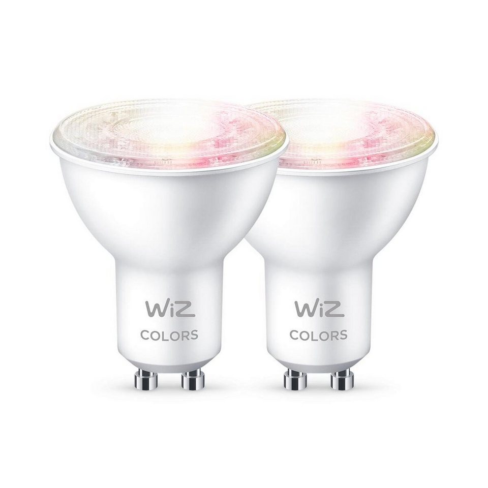 WiZ LED-Leuchtmittel White&Color 50W GU10 Reflektor Tunable matt  Doppelpack, GU10, Farbwechsler, Hohe Farbwiedergabe für lebendige Farben  (CRI 90)