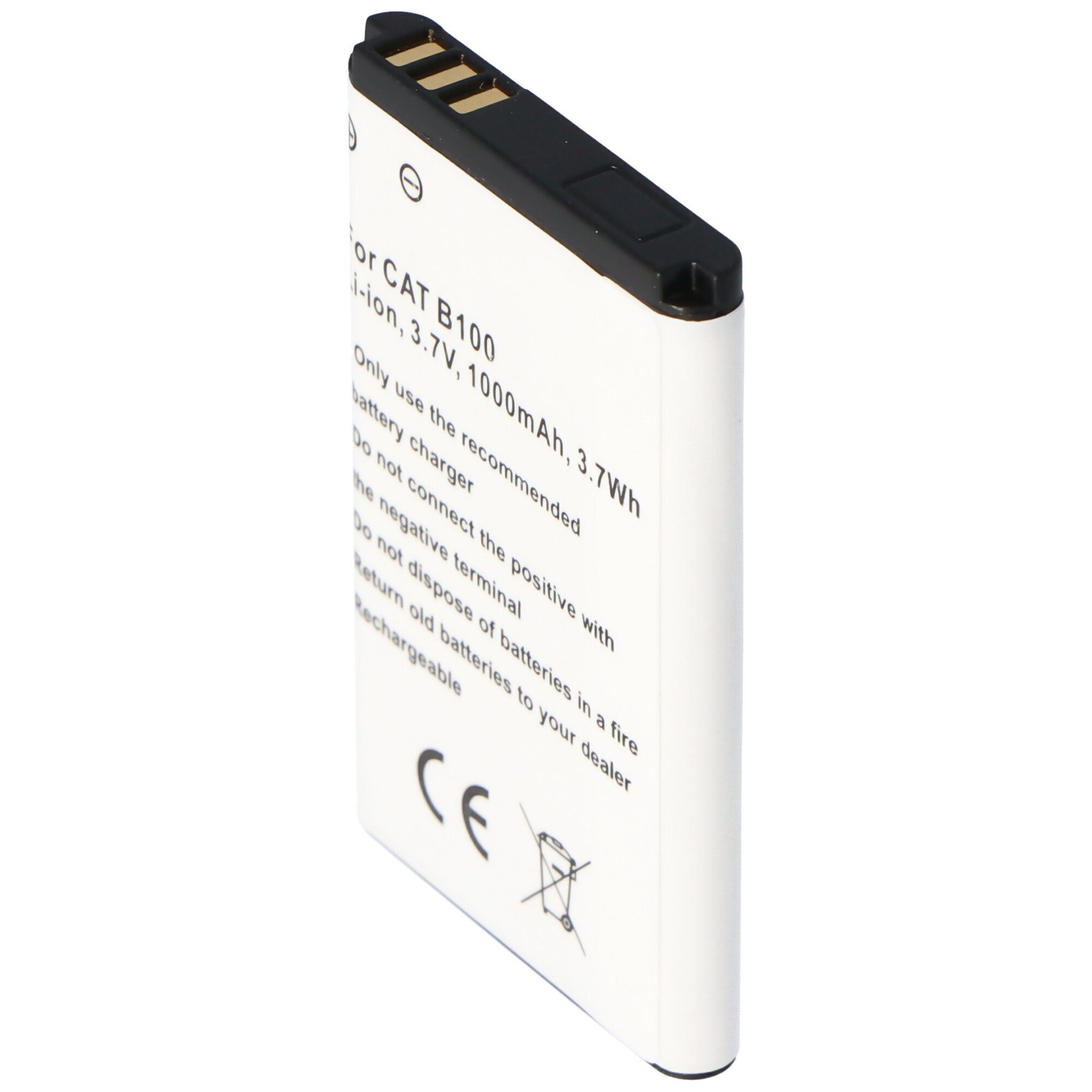 AccuCell Akku passend für CAT B100, Li-Ion, 3,7V, 1000mAh, 3,7Wh Akku 1000 mAh (3,7 V)