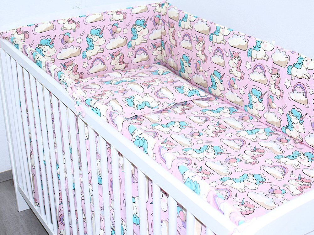 Babybettwäsche Baby Kinder Bettset- 3-5 teiliges mit 420 Nestchen Bettwäsche