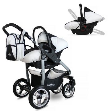 bergsteiger Kombi-Kinderwagen Babywagen Capri 3in1, Kombikinderwagen Komplettset inkl. Zubehör - Babyschale, Buggy-Aufsatz, Sonnenschutz & Wetterfußsack, Federleichtes Gewicht, (10-tlg)