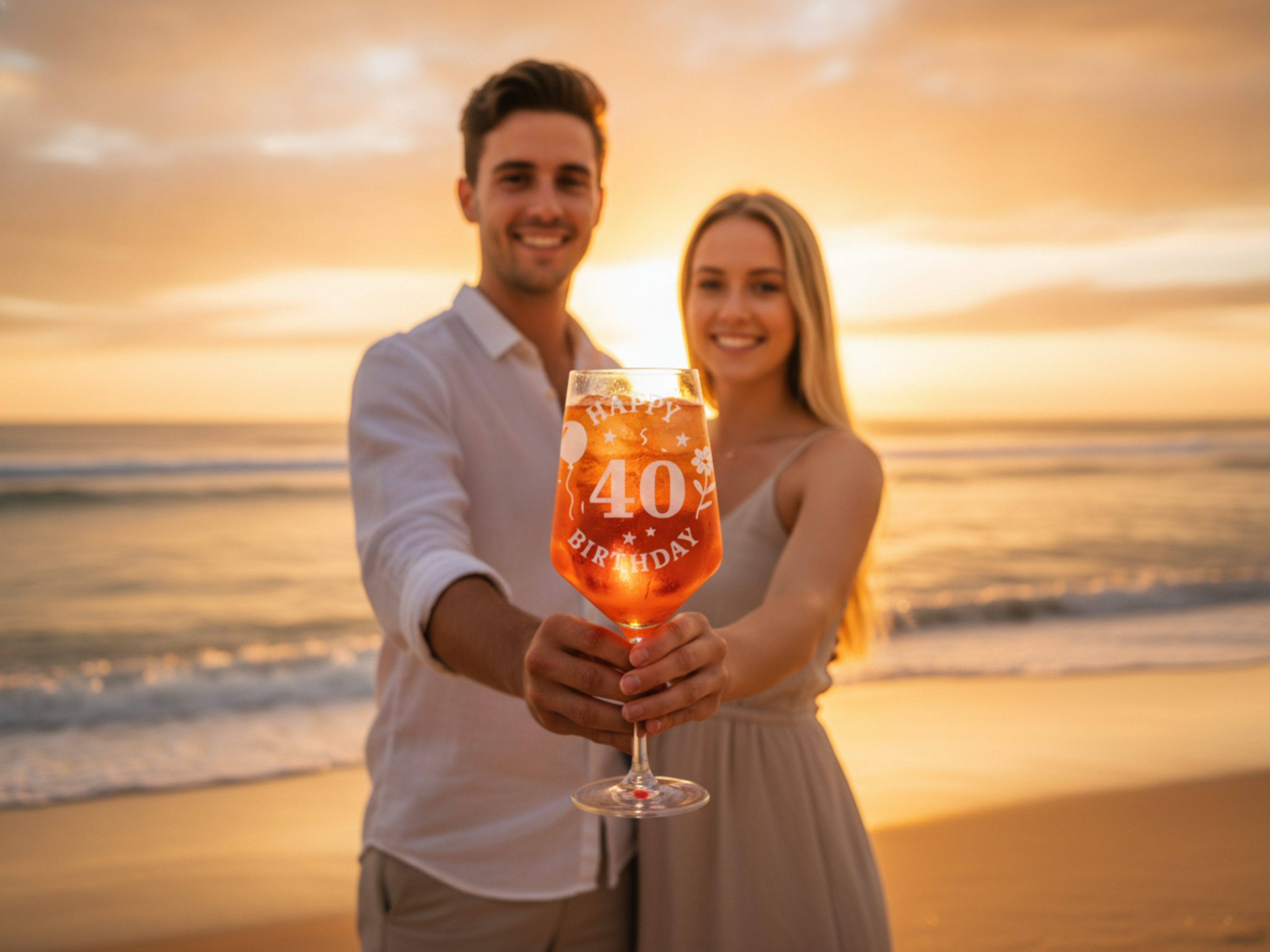 Valhalla Weinglas Gravur Happy Birthday 40 Geburtstag 350ml, 1-tlg., Glas, Atemberaubende Darstellung – Bild 4 von 5