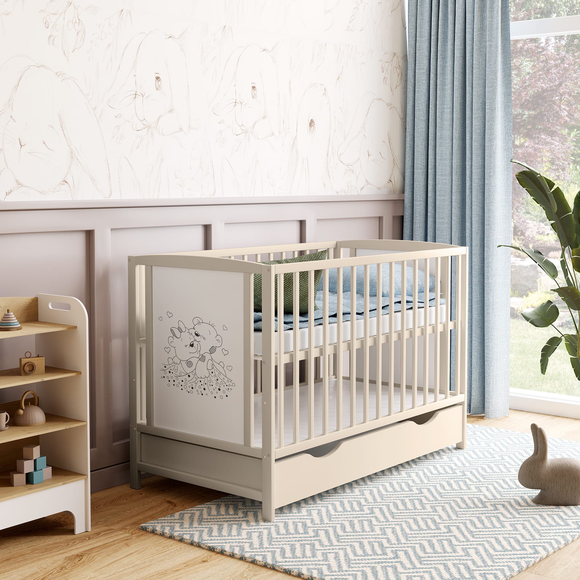 Baby-Delux Babybett Mia Bettkasten Schutzgitter, Kinderbett günstig online kaufen