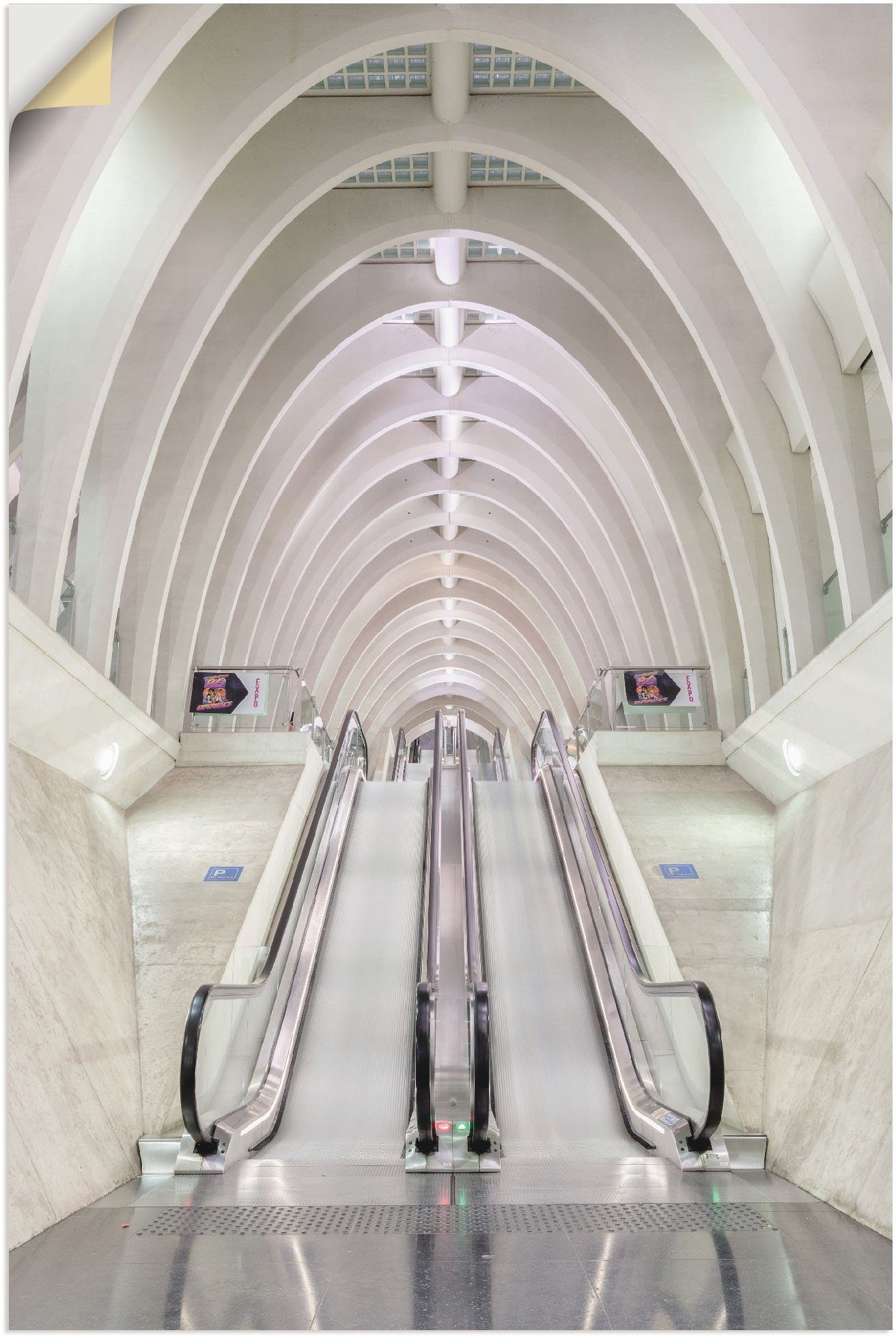 Artland Wandbild Die Rolltreppe, Elemente der Architektur (1 St), als Alubild, Leinwandbild, Wandaufkleber oder Poster in versch. Größen