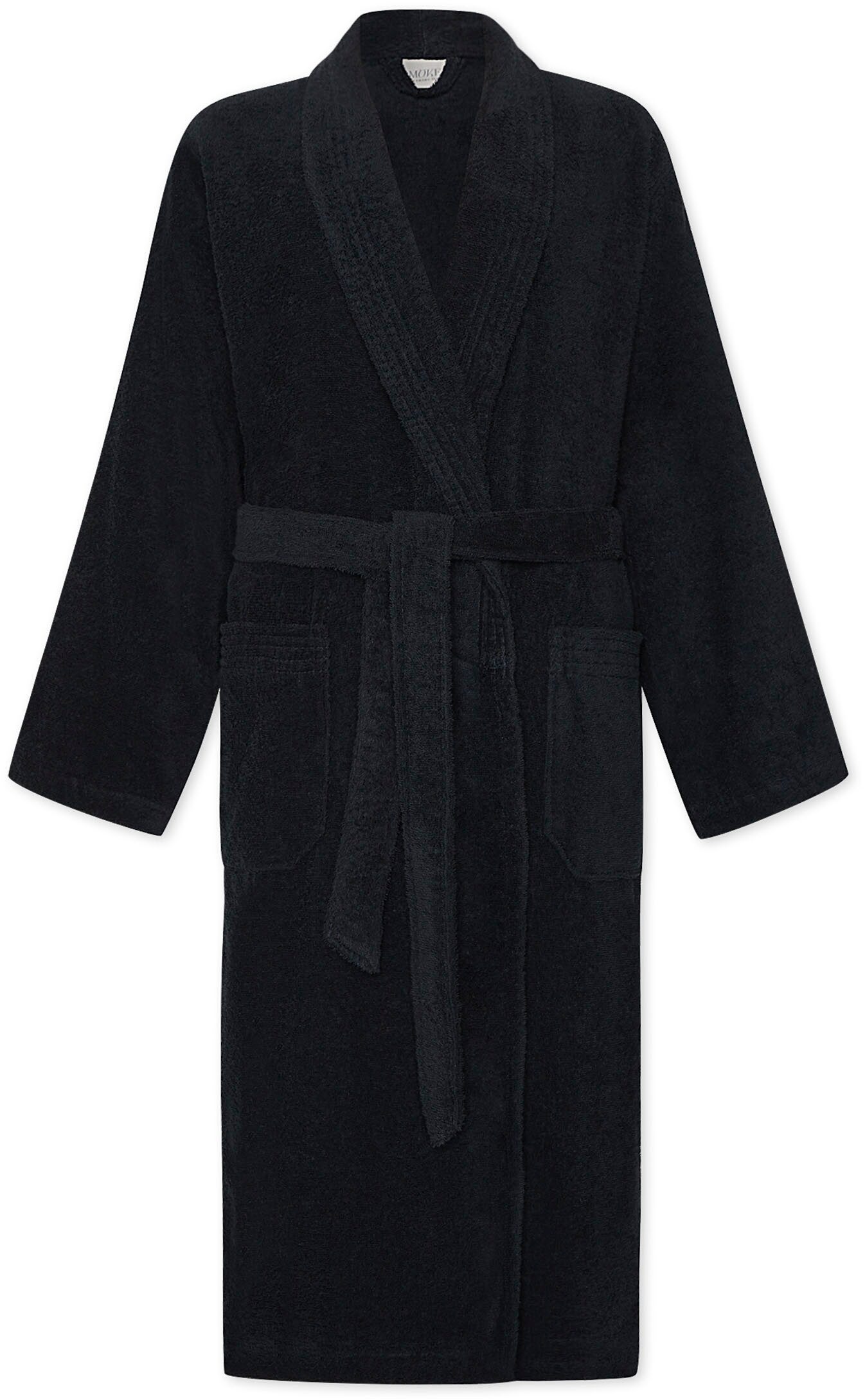 Möve Unisex-Bademantel Basic, Walkfrottier, Schalkragen, Gürtel, mit Schalkragen