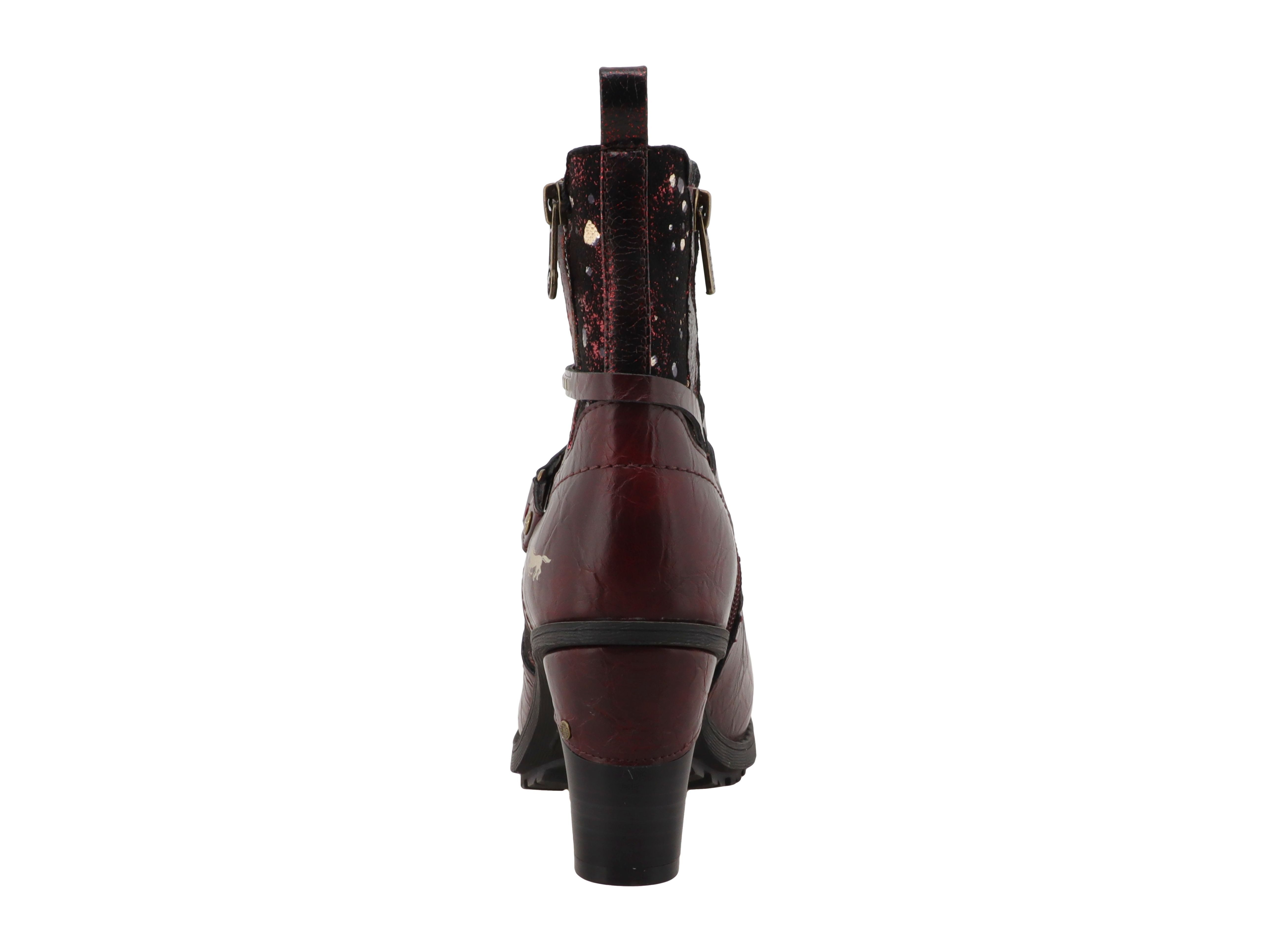 Mustang Shoes Stiefel Stiefelette Blockabsatz, Boots mit Zierreißverschluss und Nieten