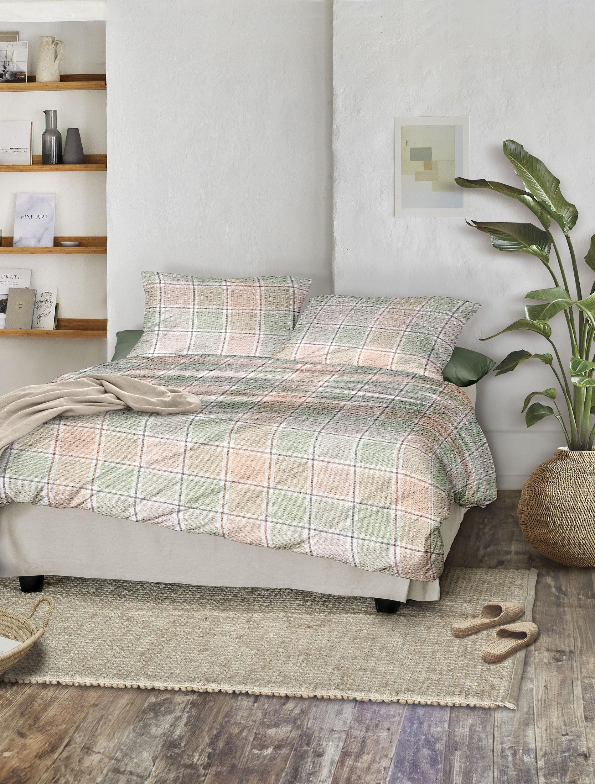 Irisette Bettwäsche Easy 8715, Seersucker, 2 teilig, kühlend und atmungsaktiv, pflegeleicht und bügelfrei
