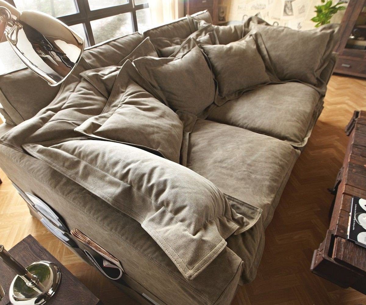 Noelia, DELIFE Hussensofa 240x145 Kissen Braun cm mit Big-Sofa