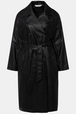 Studio Untold Wintermantel Fakeleder-Trenchcoat oversized Nappaleder-Optik