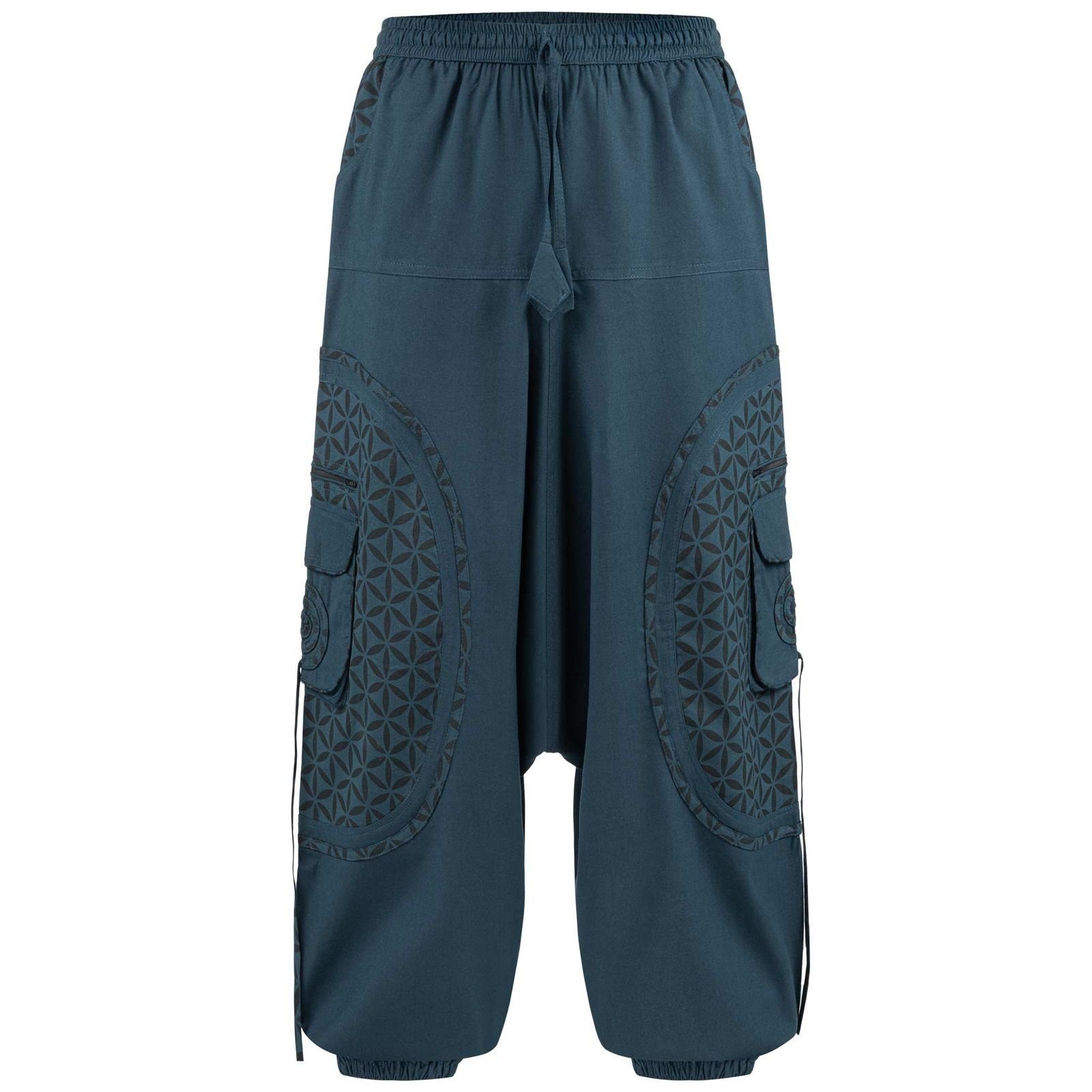 KUNST UND MAGIE Haremshose Kunst&Magie Haremshose bunte Muster Hippie Hose Blume des Lebens