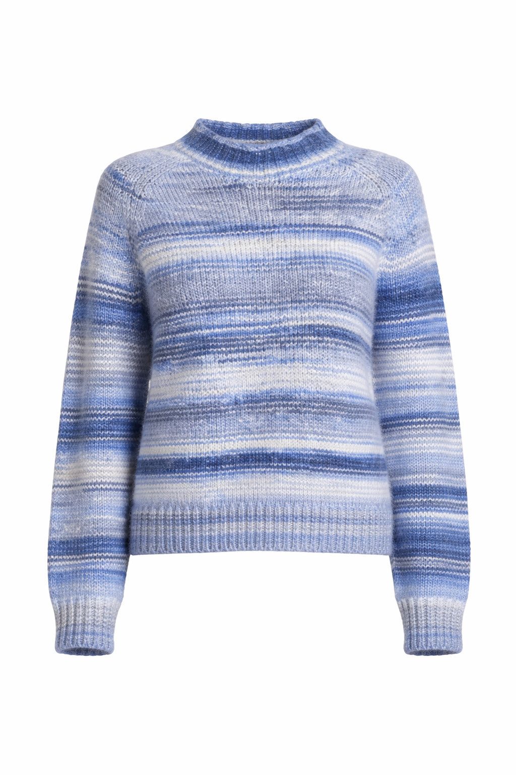 ITALY VIBES Strickpullover - Pullover - Oversize Grobstrick - Stehkragenpullover gestreift Damen ONE SIZE / passend für Größe XS - M