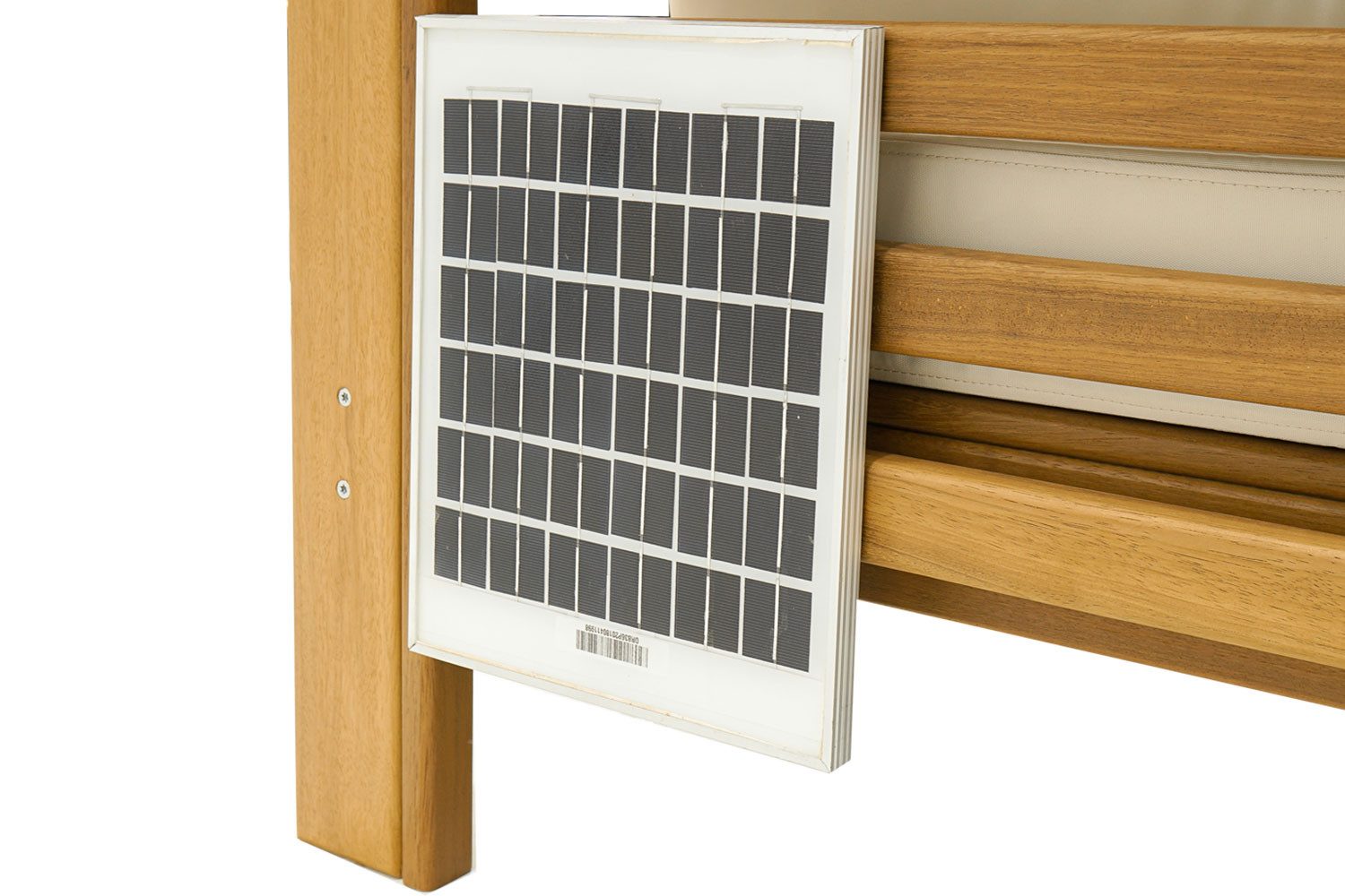 JVmoebel Chaiselongue Hellbraune Holz Gartenliege mit Polstern für zwei Personen, Made in Europa