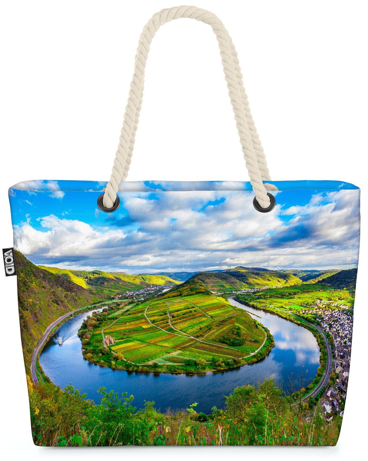 Rheinland-Pflaz VOID Bremm Mosel Moselschleife (1-tlg), Strandtasche Wein Fluss Calmont Weingut