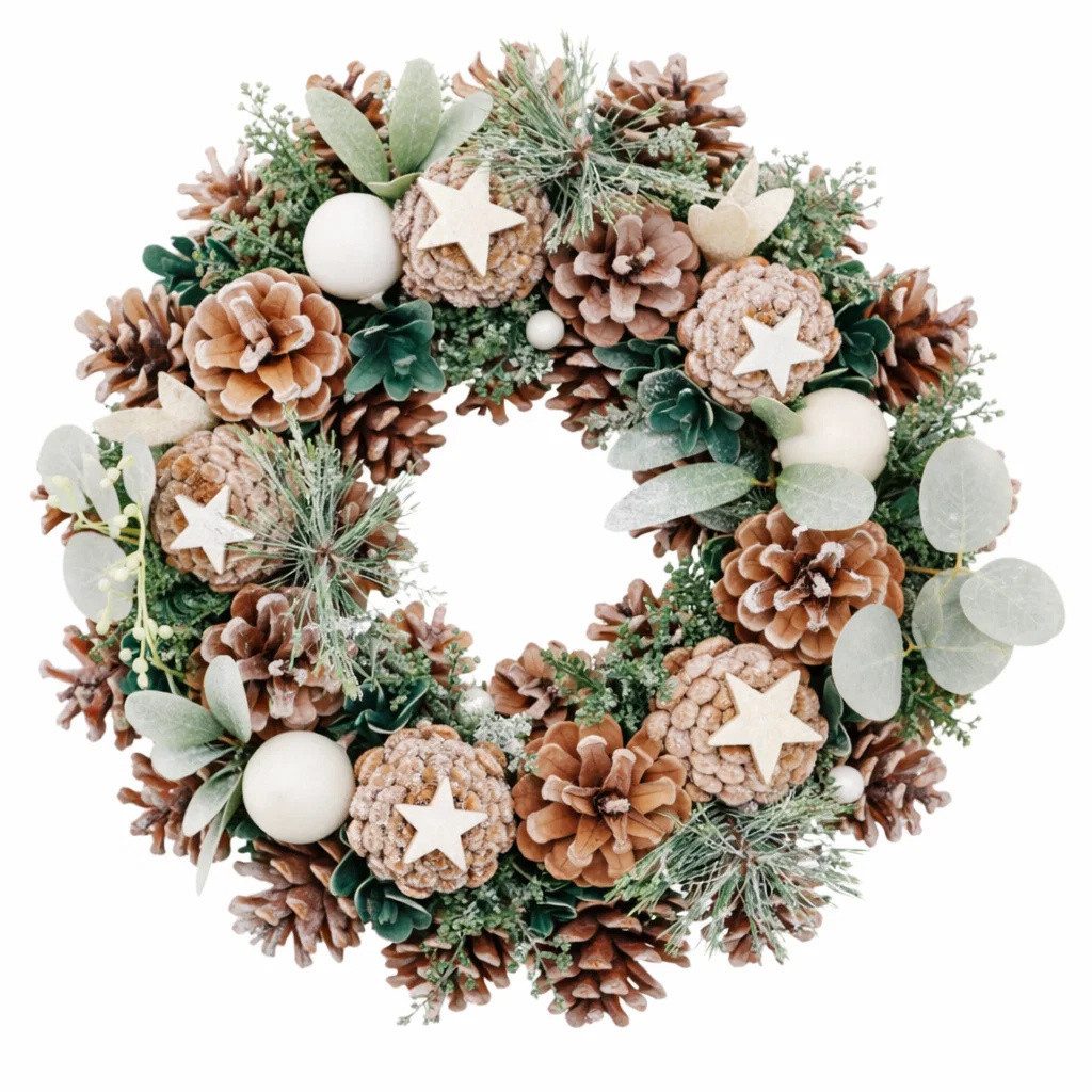 Home & styling collection Adventskranz Weihnachtskranz aus Tannenzapfen und Beeren, Ø 34 cm x 8 cm