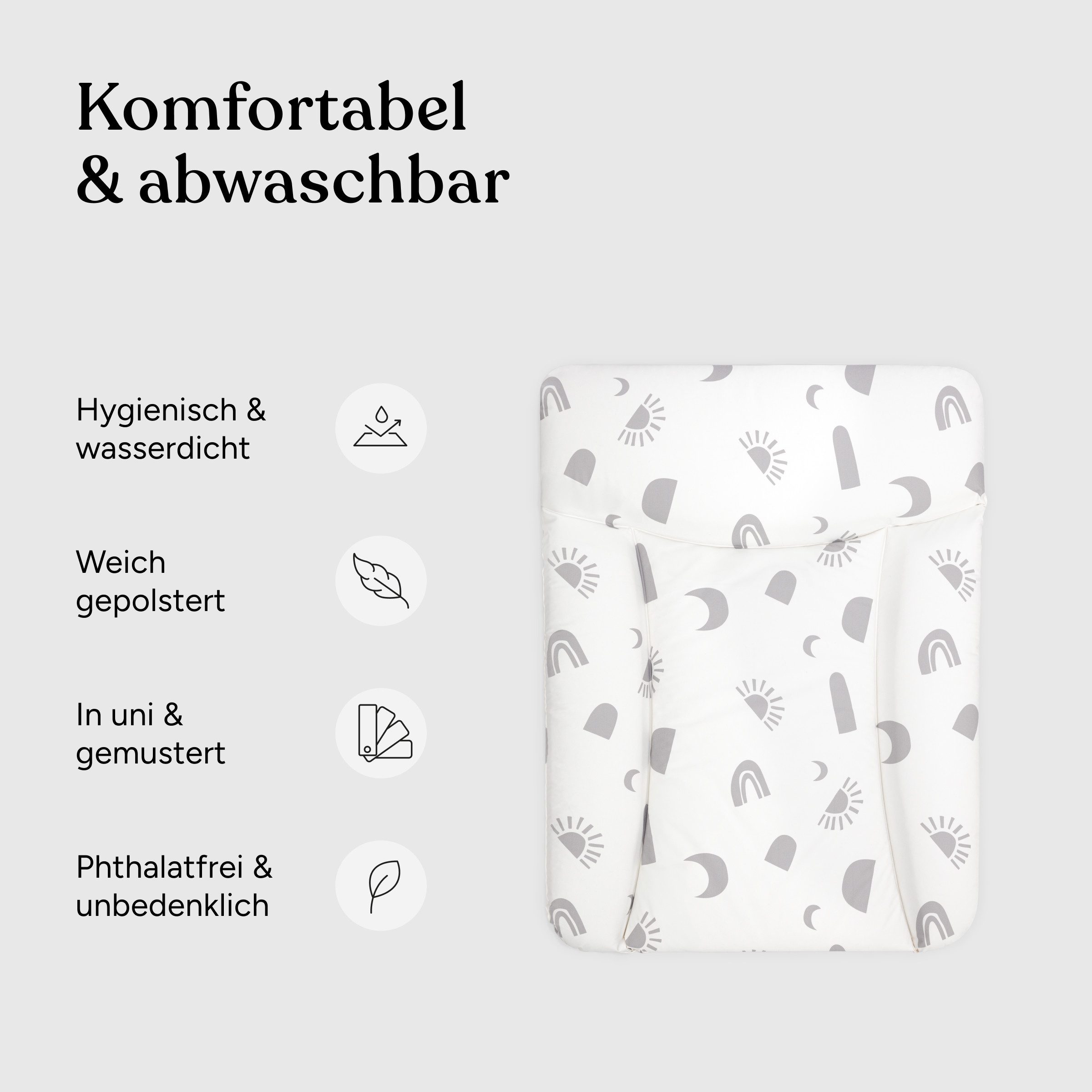 Ehrenkind Wickelauflage Wickelunterlage abwaschbar (Wickelauflage 50x70 cm), Hygienisch, Sicher und Vielseitig