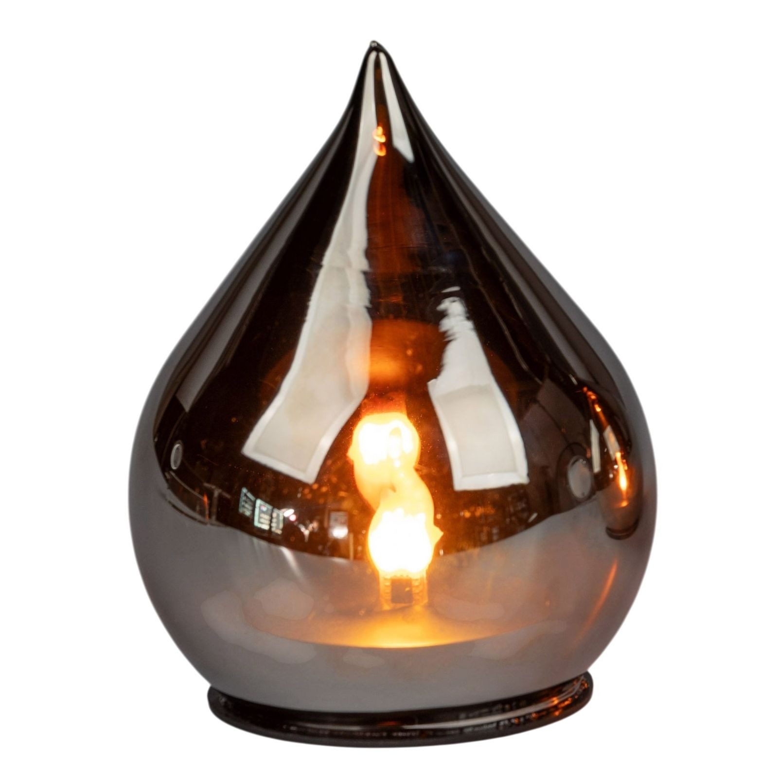 Kremers Schatzkiste LED Dekolicht LED Deko Tropfen 13 cm Farbglas mit Timer 6h/18h Ambientbeleuchtung, LED fest integriert