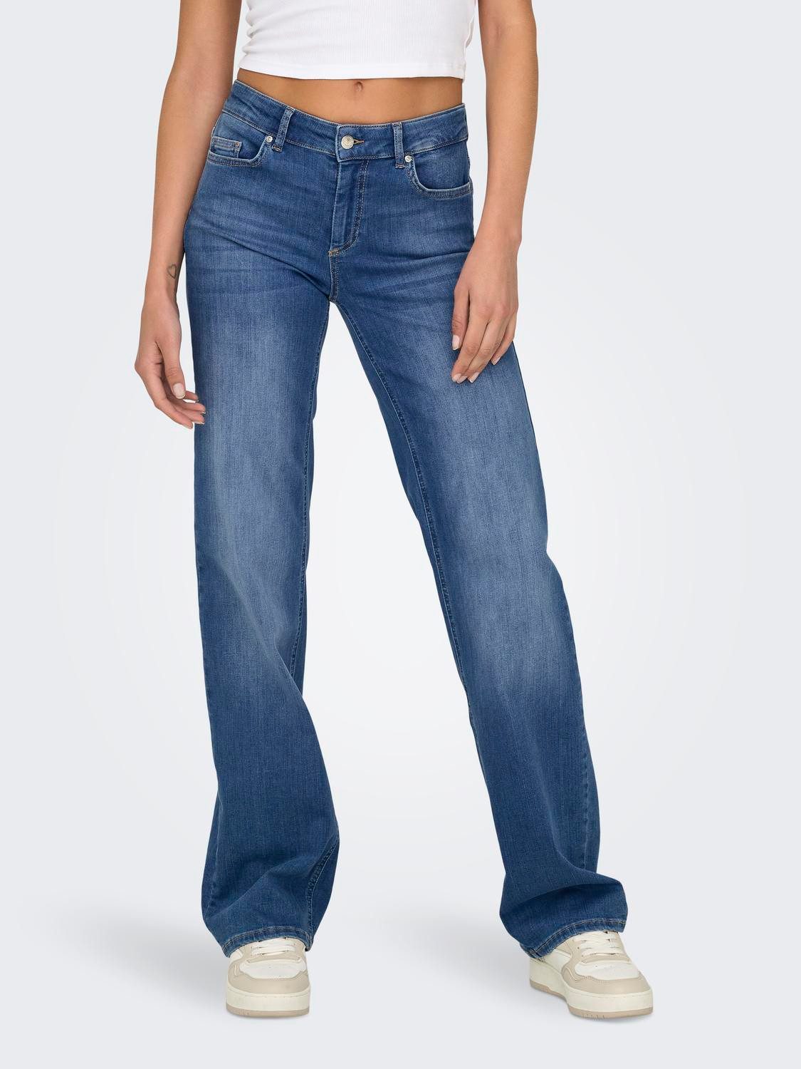 Straight-Jeans ONLBLUSH MID STRAIGHT DNM REA12187 NOOS
