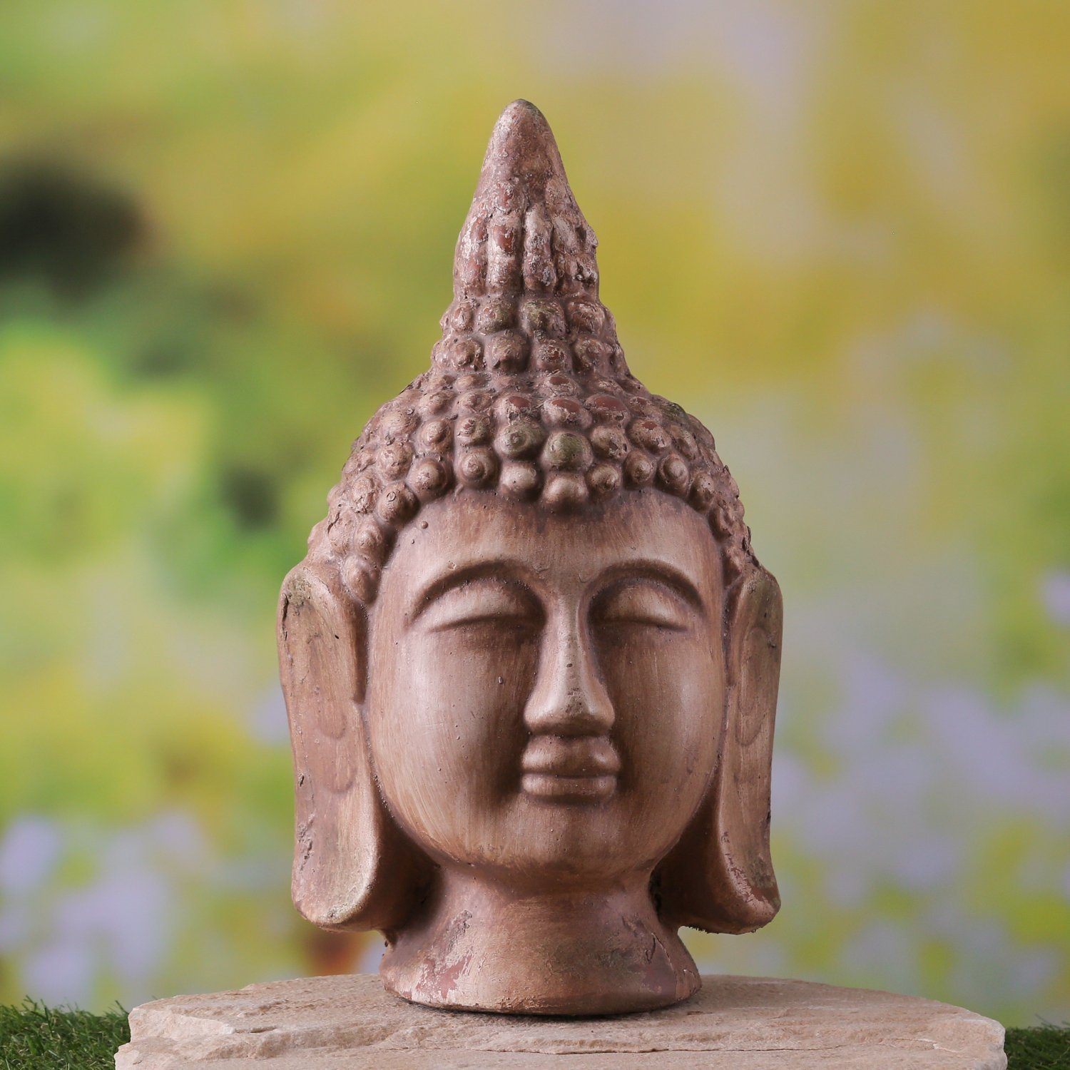 31cm (1 Gartenfigur Außen Shui Frau Buddhakopf MARELIDA Buddha St) Buddhafigur Dekofigur Feng