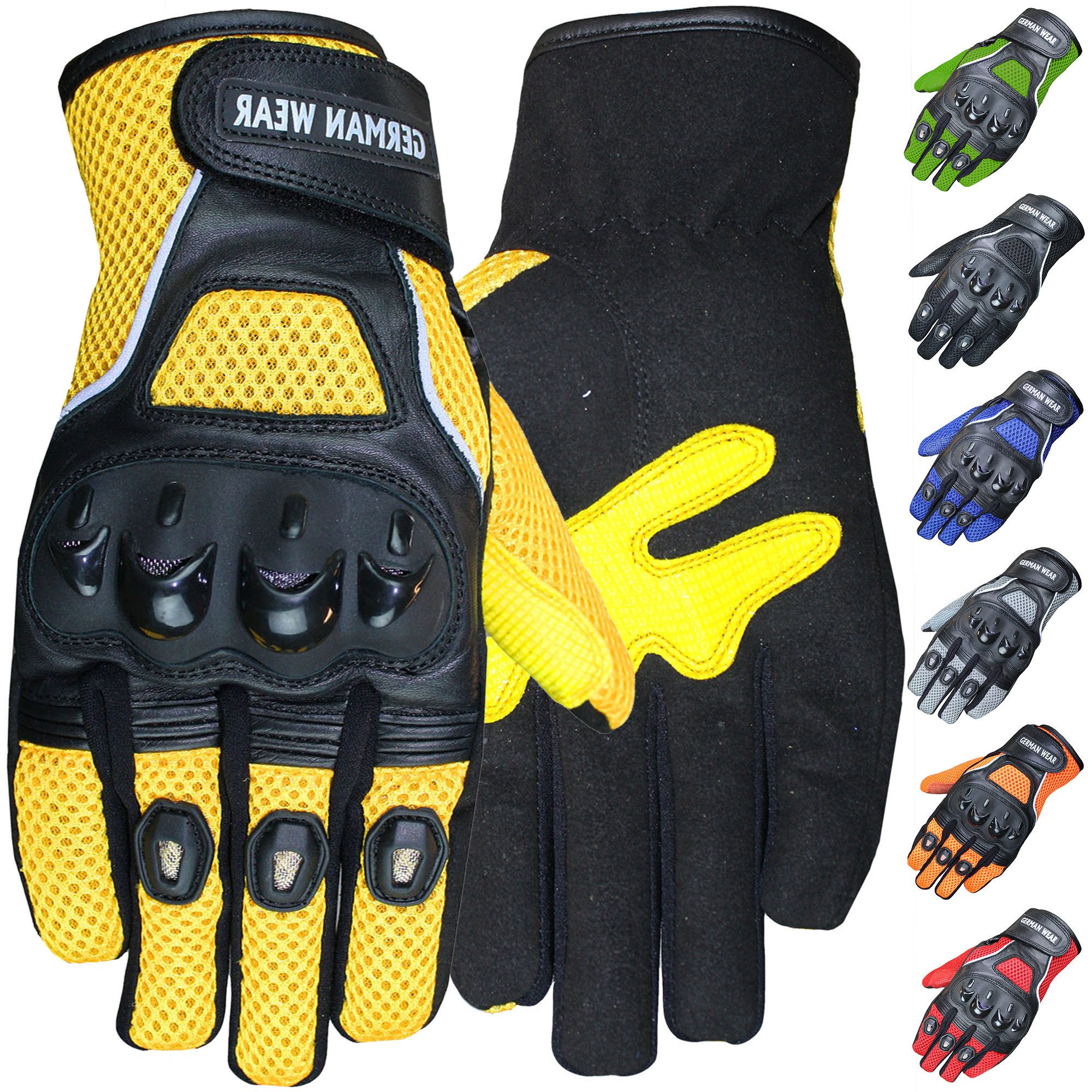 German Wear Motorradhandschuhe GW400G-M9 Motocross Biker Handschuhe Leder- günstig online kaufen
