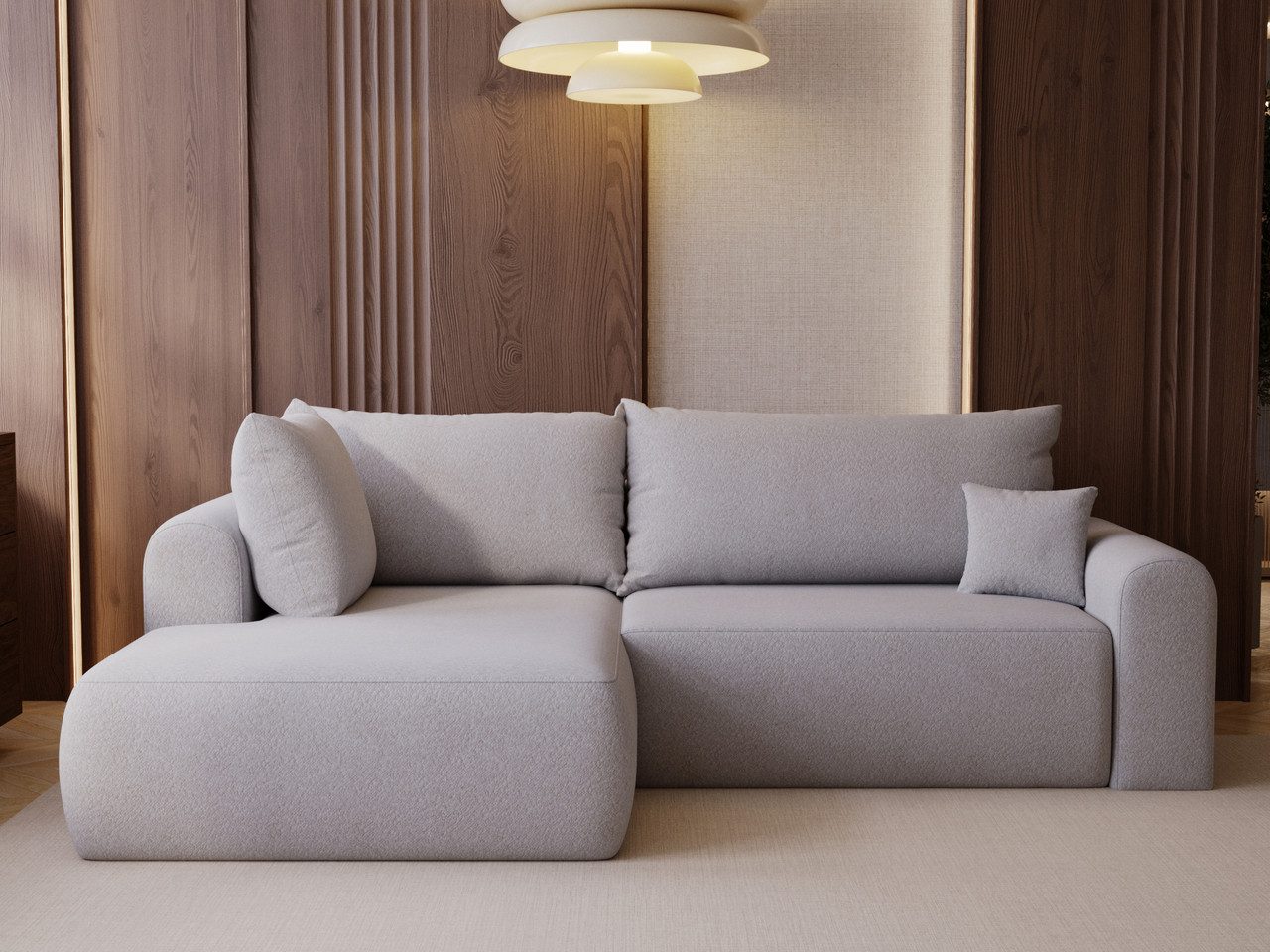 GrainGold Ecksofa L-Form Savana Bis, Set, Couch, T30-Schaum, Wellenfederkern, Schlaffunktion, Bettkasten