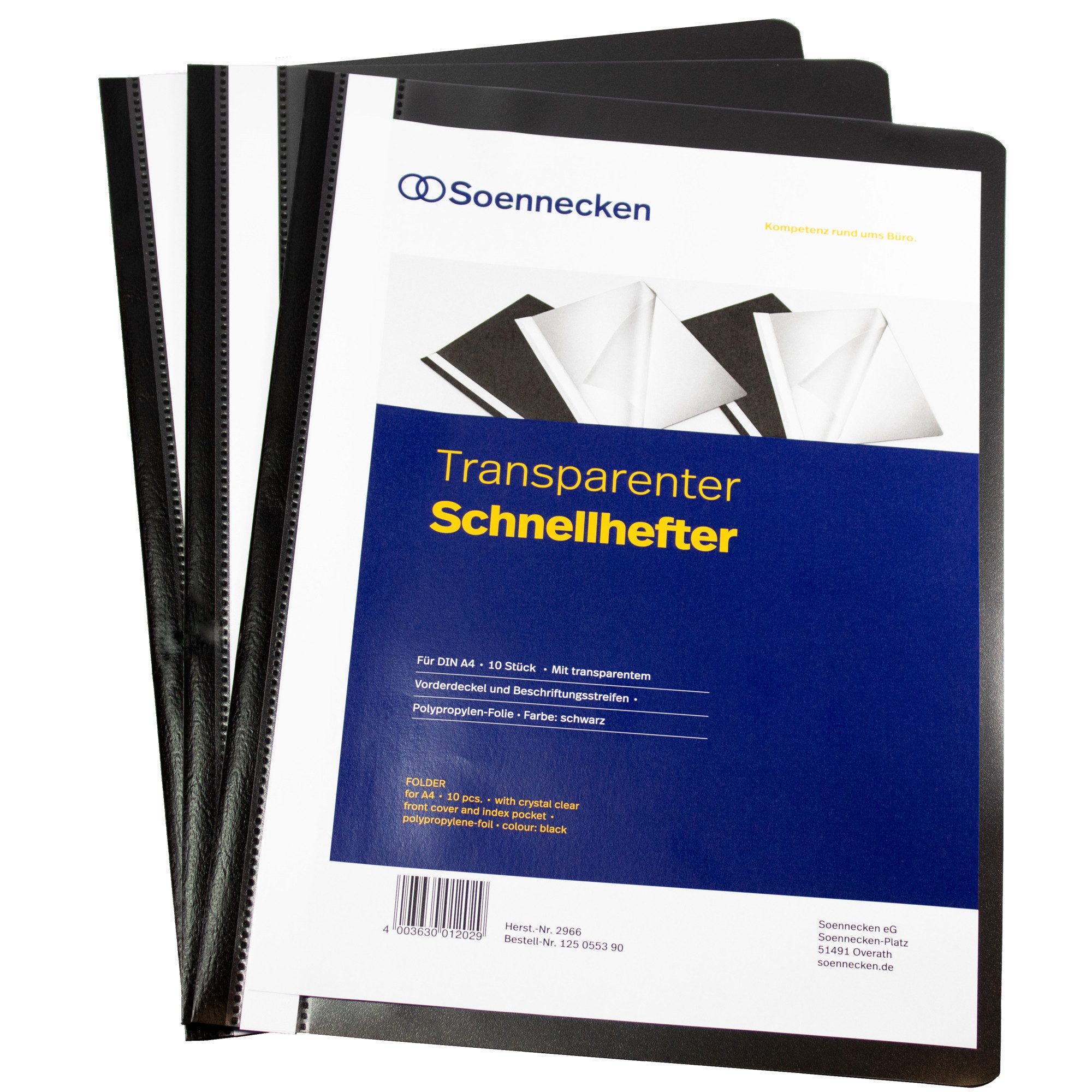 Hefter Schnellhefter 2966 DIN A4 PP schwarz 10 Stück (10 Stück)