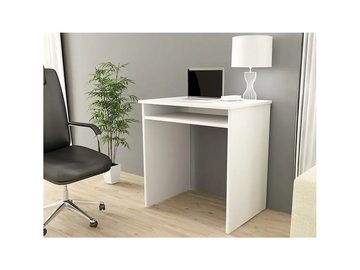 Roysson Home Computertisch Schöne moderne Freistehender Schreibtisch 68x51x74cm Weiß KLIO