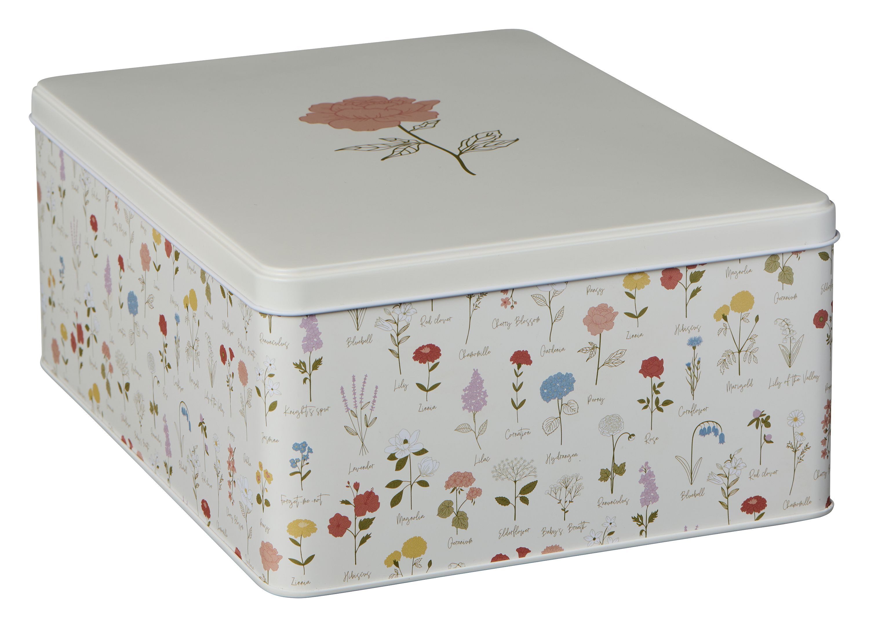 Ib Laursen Vorratsdose Ib Laursen - Vorratsdose Dose mit Deckel Blumenmuster 20x11x27cm