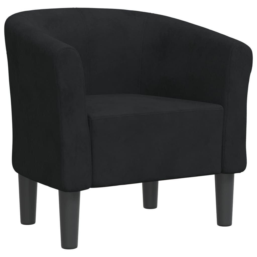 furnicato Cocktailsessel Moderner Clubsessel Samt Schwarz 70 x 56 x 68 cm mit (1-St)
