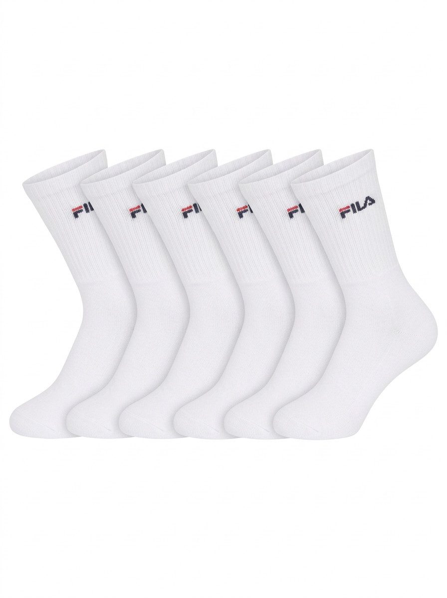 Fila Tennissocken UNISEX CREW TENNIS FULL TERRY SOCKS (6 Paar) mit normaler Passform, für Sneakers oder Sportschuhe, Crew-Höhe