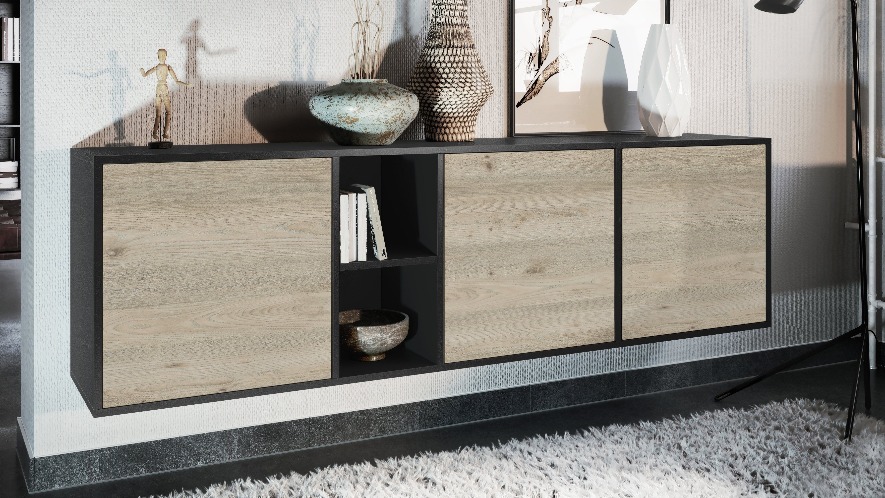 Vladon Sideboard Cuba (Kommode, mit 3 günstig online kaufen