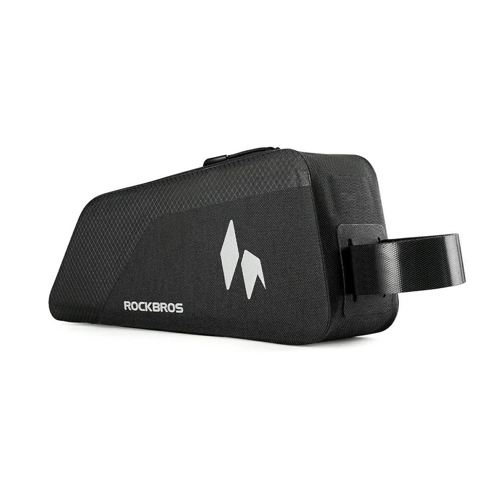 ROCKBROS Rahmentasche Oberrohrtasche Fahrradtasche Werkzeugtasche (Spar-Set, 1-tlg., 5 x 10 cm leicht, 23 x 6), wasserdicht, reflektierendes Logo, Klettmontage