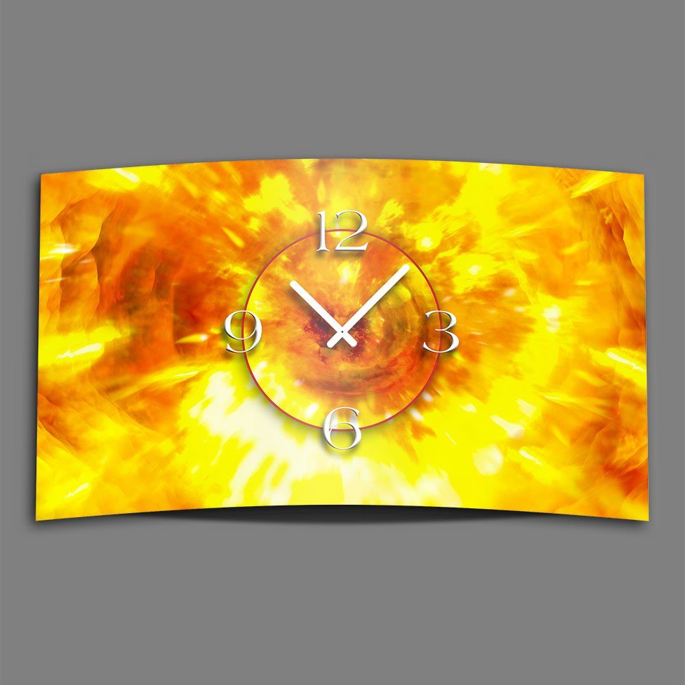 modernes Designer Wanduhr Abstrakt Alu-Dibond) Flamme aus Feuer (Einzigartige 4mm und 3D-Optik Wanduhren Design dixtime Wanduhr