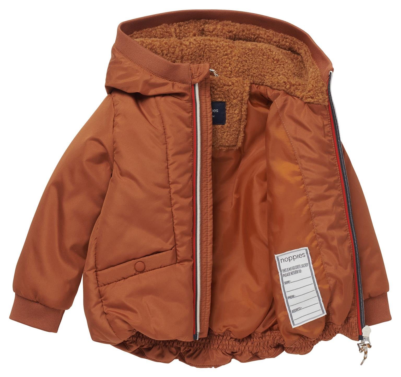 Noppies Winterjacke Baby Kind Winter Jacke Jupiter, Mocha Boys, braun (1-St) gefütterte Kapuze