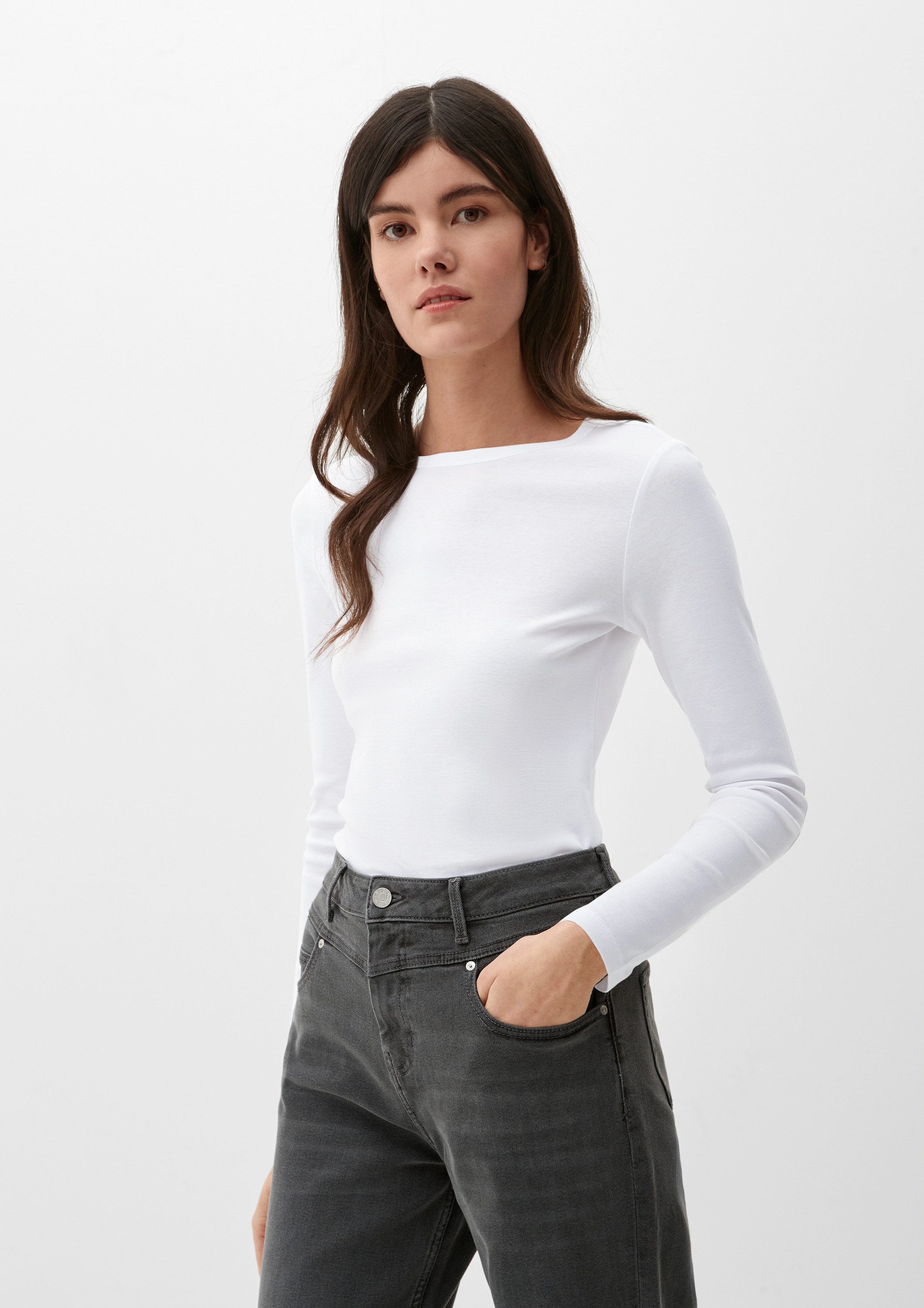 s.Oliver Langarmshirt T-Shirt Longsleeve im Slim Fit