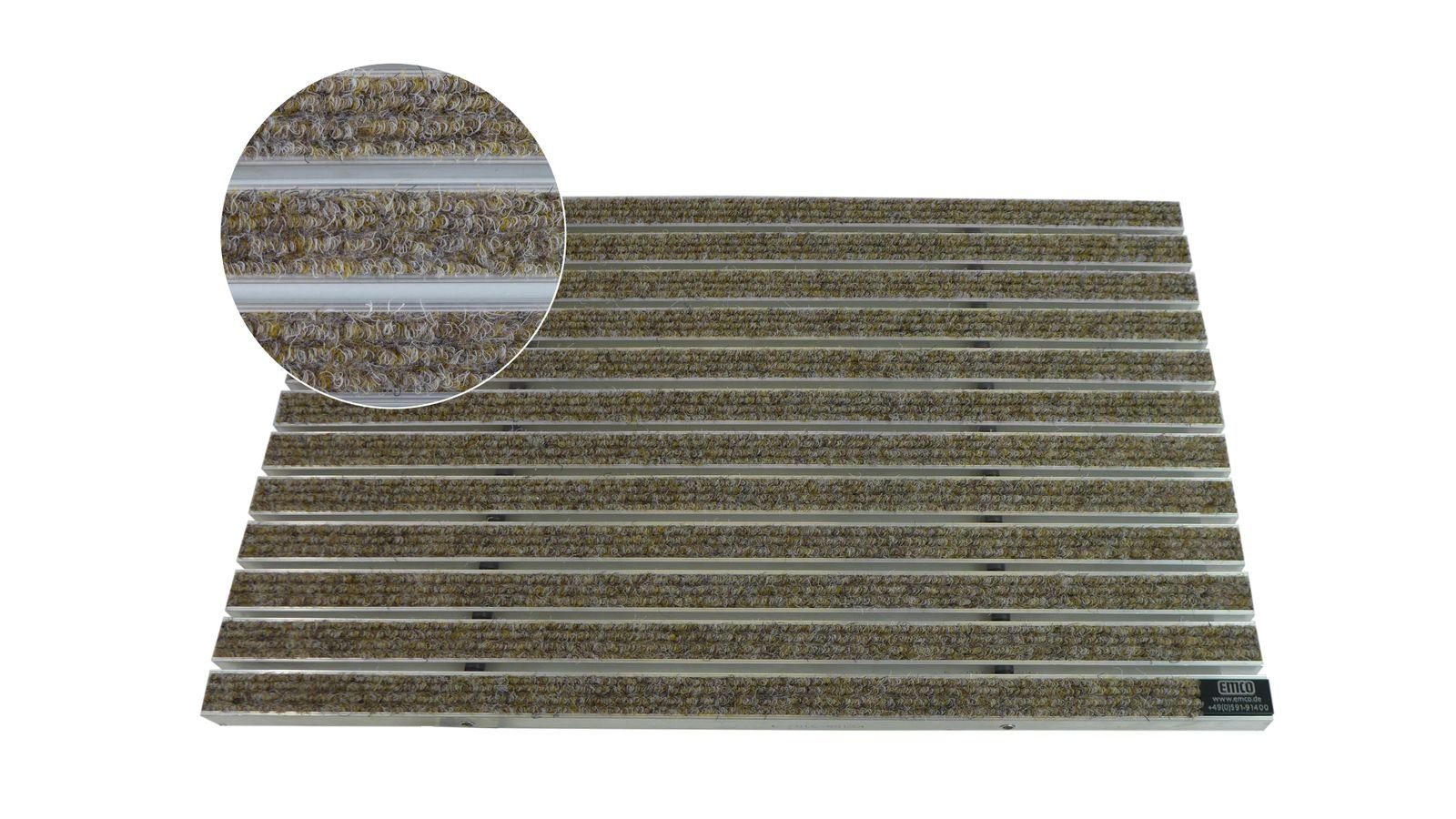 Fußmatte Emco Eingangsmatte DIPLOMAT 22mm, Rips Sand, Emco, rechteckig, Höhe: 22 mm, Größe: 590x390 mm, für Innen- und überdachten Außenbereich