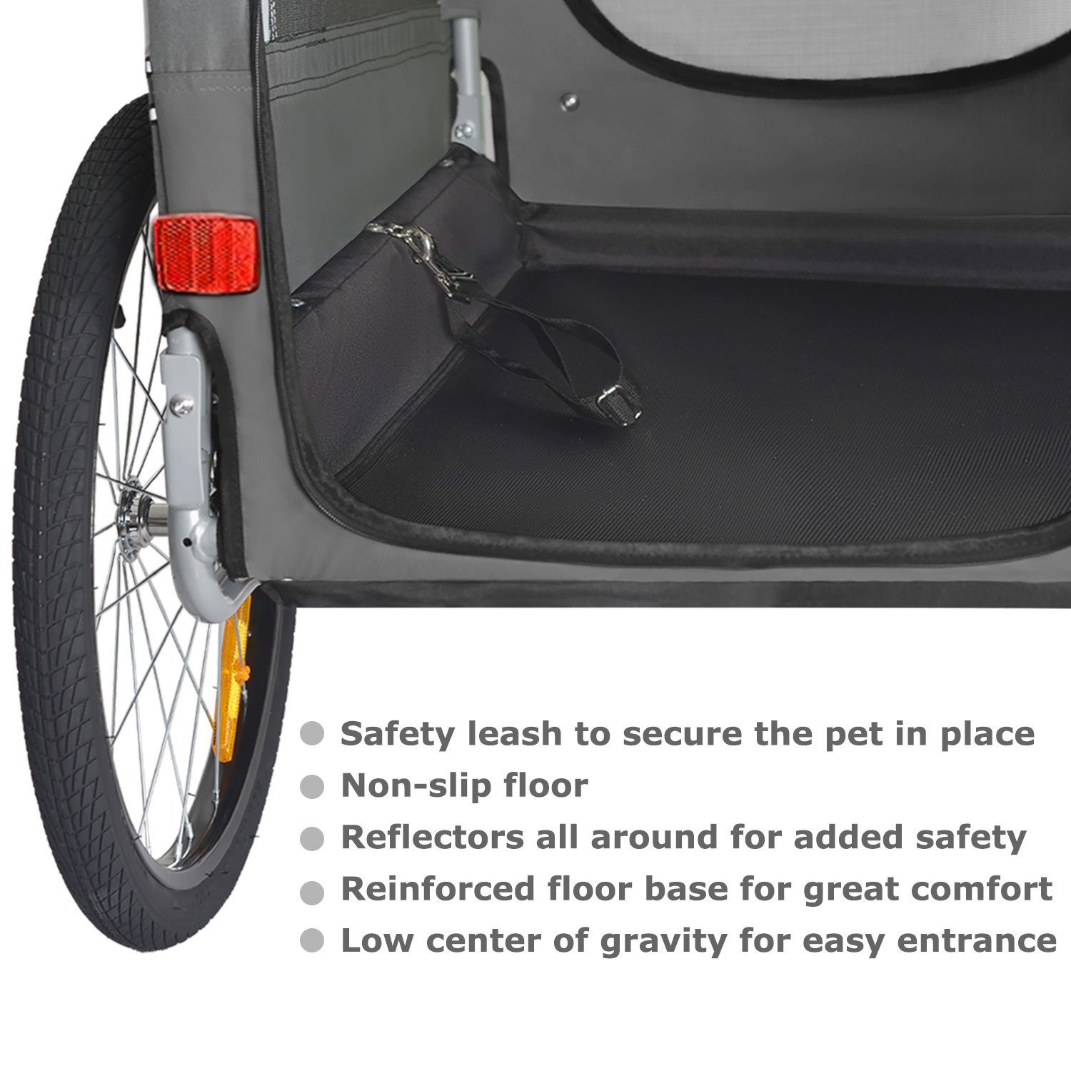 TIGGO Fahrradkinderanhänger DOGGYHUT® MEDIUM Hundefahrradanhänger Hundeanhänger Fahrradanhänger, Verstellbare Sicherheitsleine – Bild 4 von 5