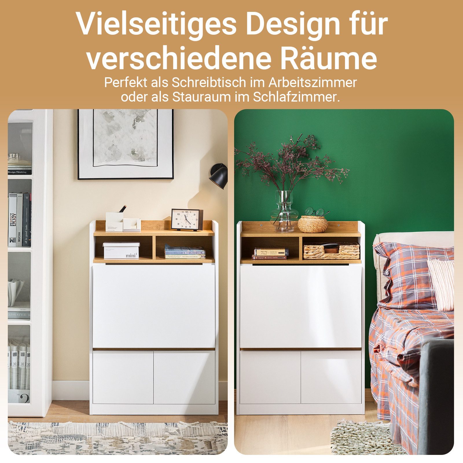 SoBuy Regal-Schreibtisch FWT109, Gaming Tisch Kleiner Computertisch Bürotisch für Homeoffice, Schreibtisch klappbar Computertisch mit Ablagen Arbeitstisch